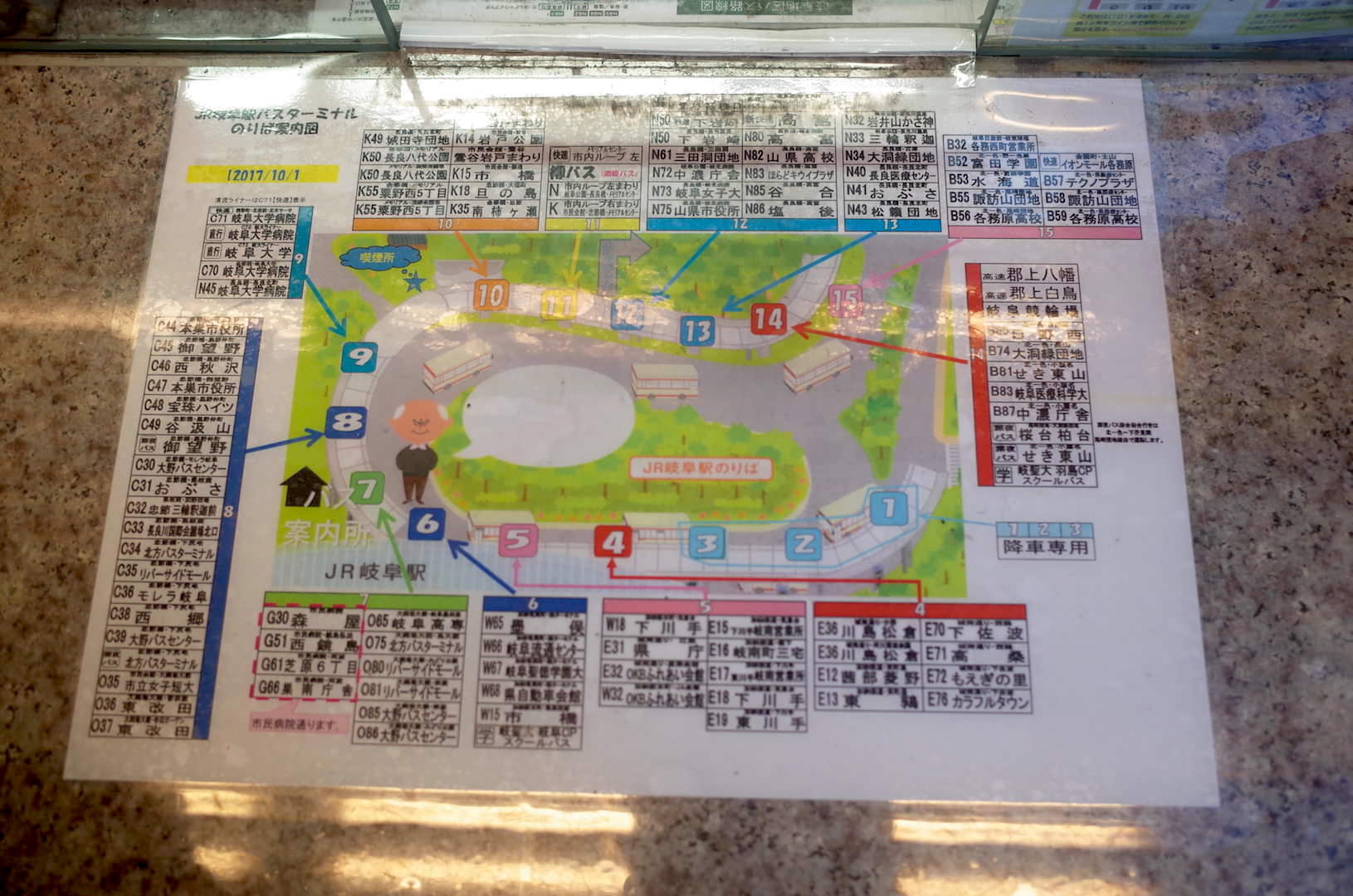 バス乗り場のMAP