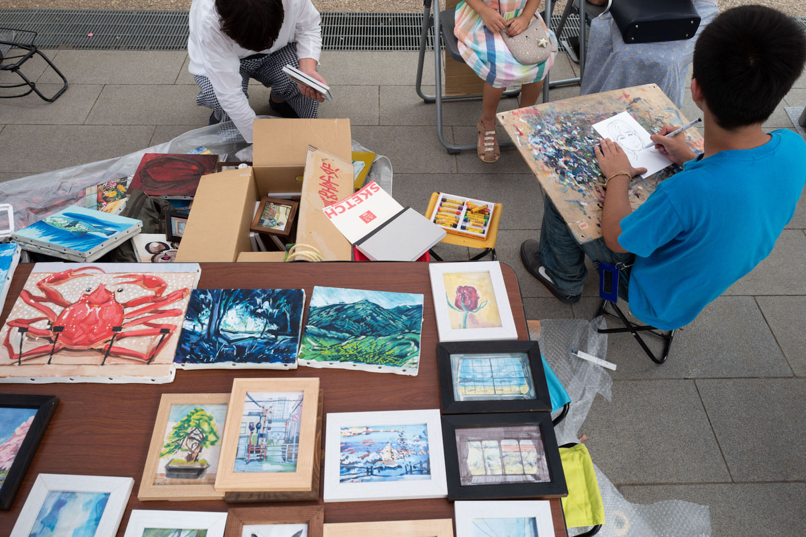 似顔絵は他のブースでも実施していて、人気企画だったようです。
