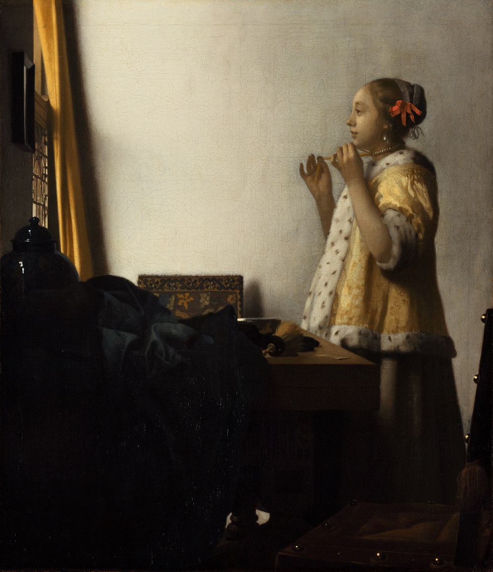 ??ハネス・フェルメール《真珠の首飾りの女》1662-1665年頃 ベルリン国立美術館 © Staatliche Museen zu Berlin, Gemäldegalerie / Christoph Schmidt黄色いカーテンがふわりと掛か…