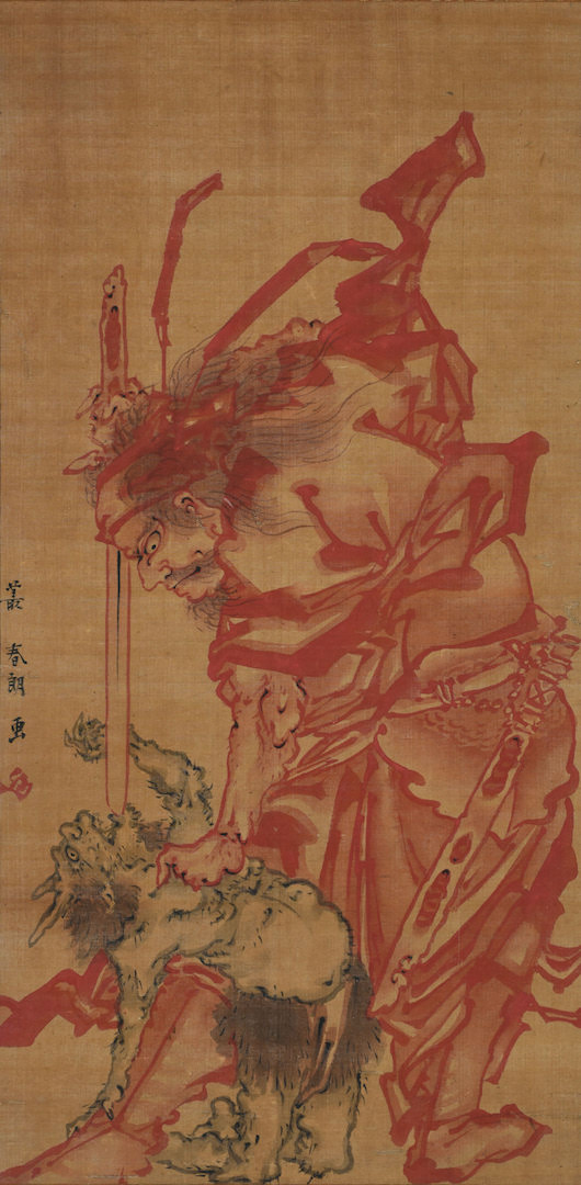 葛飾北斎《鍾馗図》絹本1幅 寛政5-6年（1793-94） 島根県立美術館（永田コレクション） 展示期間1月17日（木）～1月28日（月）