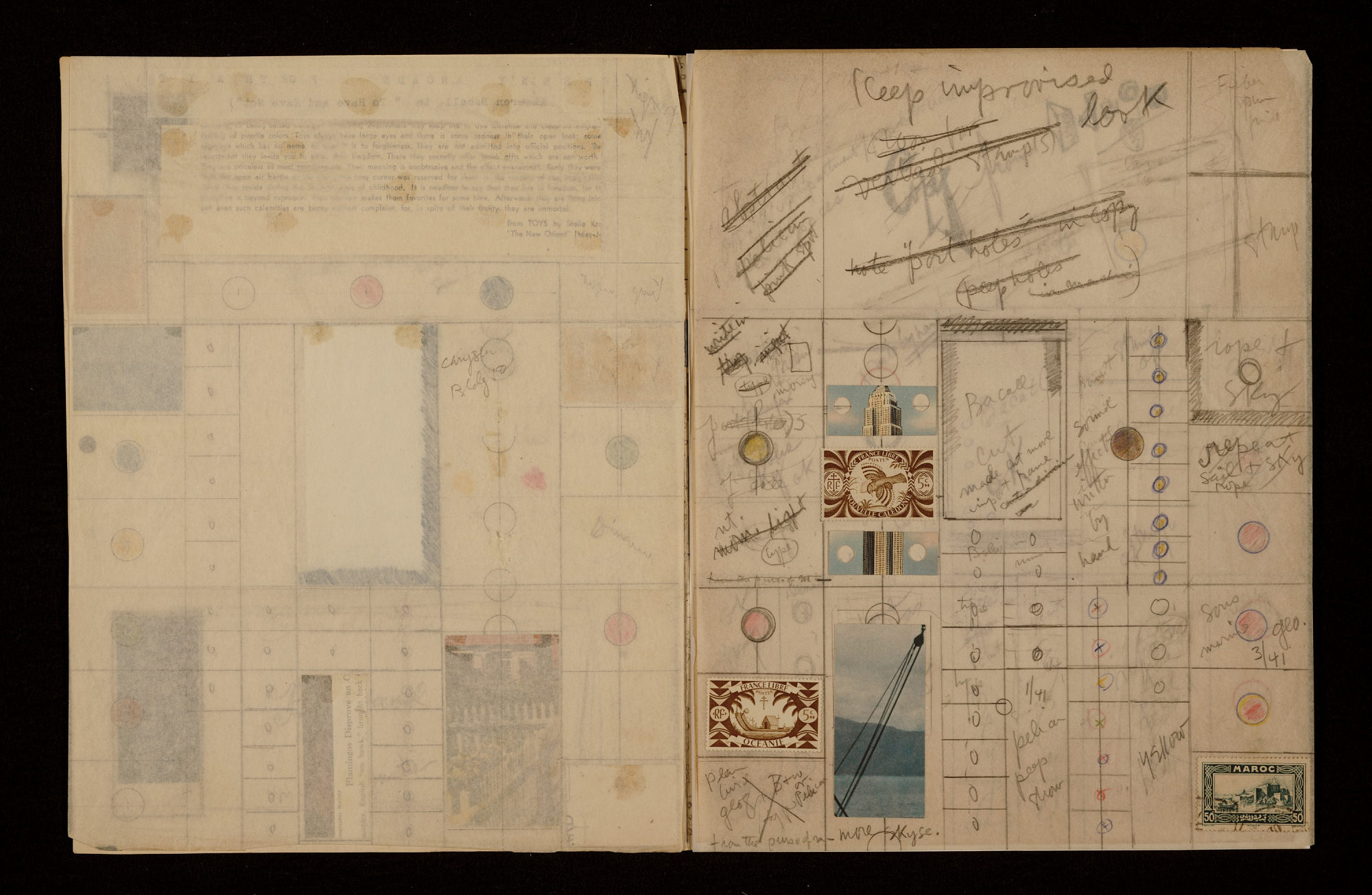 ?ローレン・バコールのペニー・アーケード・ポートレートのための習作より》1945-1946年 28 x 22 cmJoseph Cornell papers, Archives of American Art, Smithsonian Instit…