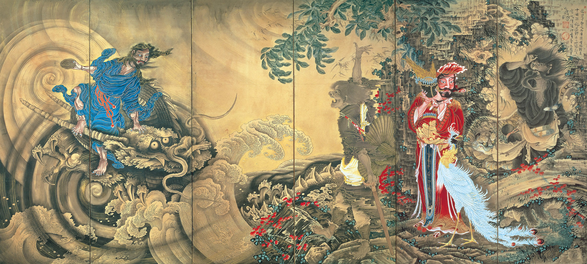 曽我蕭白 《群仙図屏風》（右隻）紙本着色 六曲一双 各172.0×378.0cm 明和元年（1764） 文化庁 重要文化財 【展示期間：3月12日～4月7日】