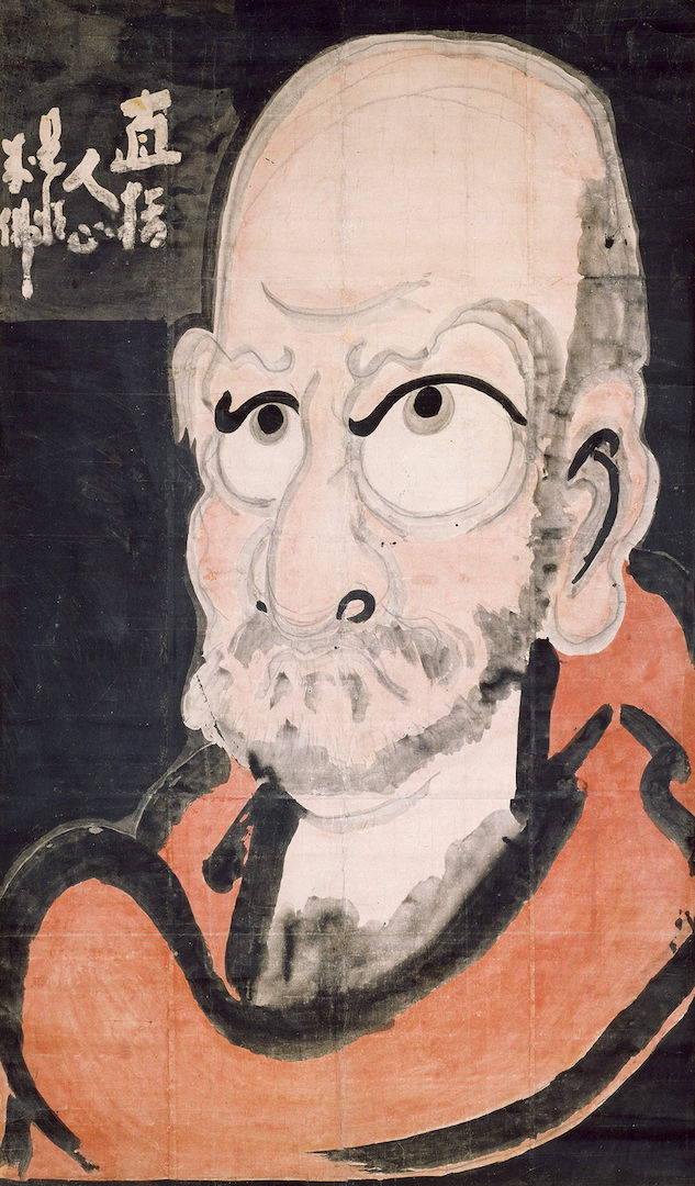 白隠慧鶴 《半身達磨図》 紙本着色 一幅 192.0×112.0cm 江戸時代（18世紀） 大分・萬壽寺