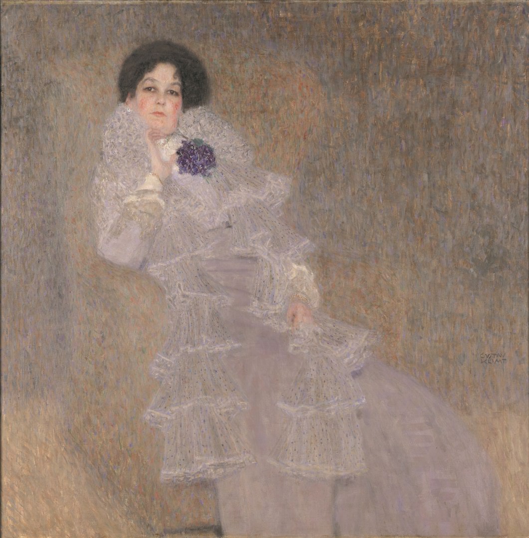 ??スタフ・クリムト《マリー・ヘンネベルクの肖像》 1901-1902年 油彩、カンヴァス 140×140cm モーリッツブルク国立絵画館 © Kulturstiftung Sachsen-Anhalt, Kunstmuseum Moritzbur…