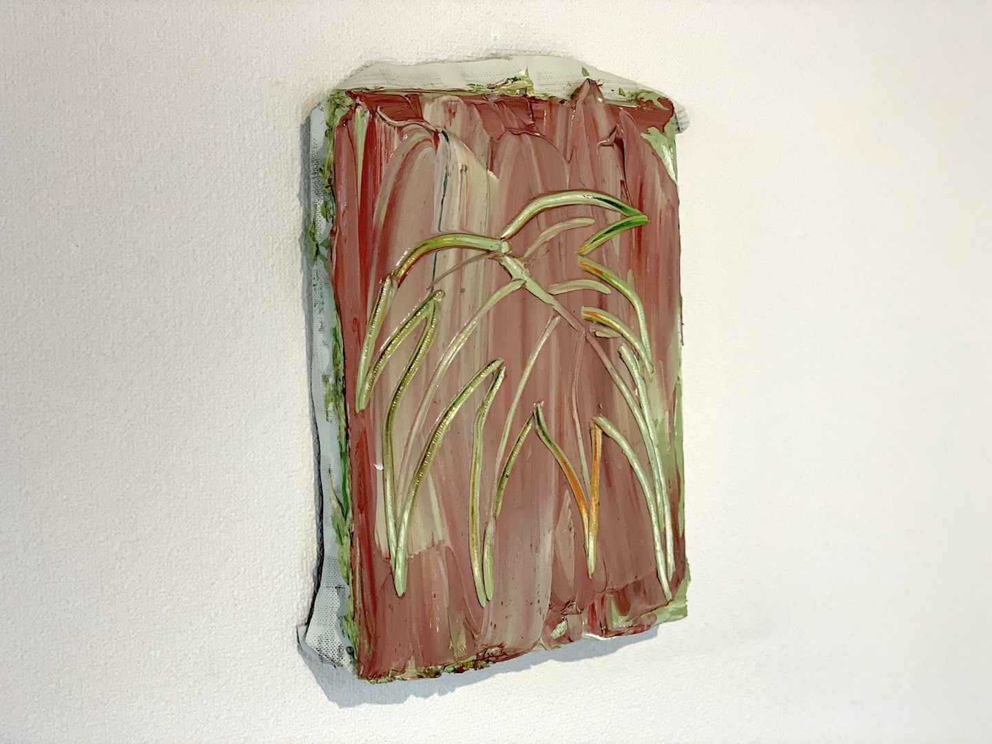 油彩作品はキャンバスの布地を見せる仕上がり〜《foliage》2018年 油彩、キャンバス 365×265mm