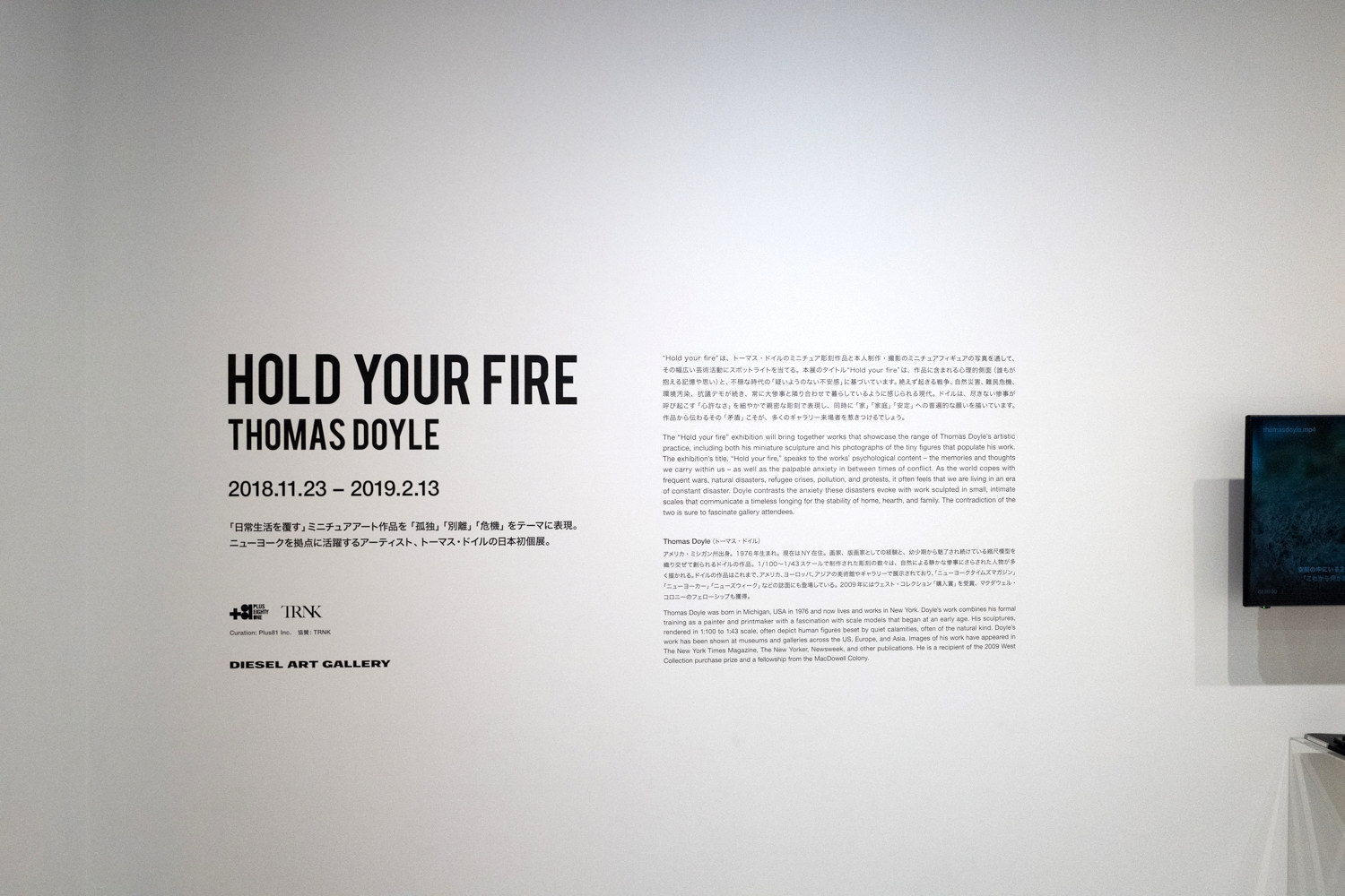 Thomas Doyle 日本初個展「 HOLD YOUR FIRE」