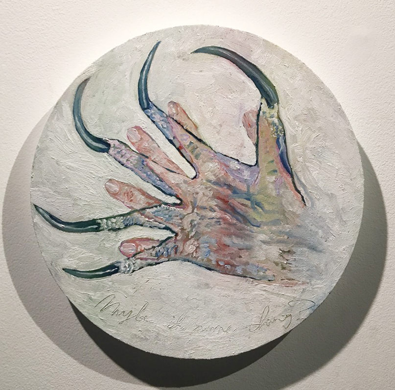 滞在制作中に完成した作品《Maybe the same thing?》Acrylic,spray,canvas
