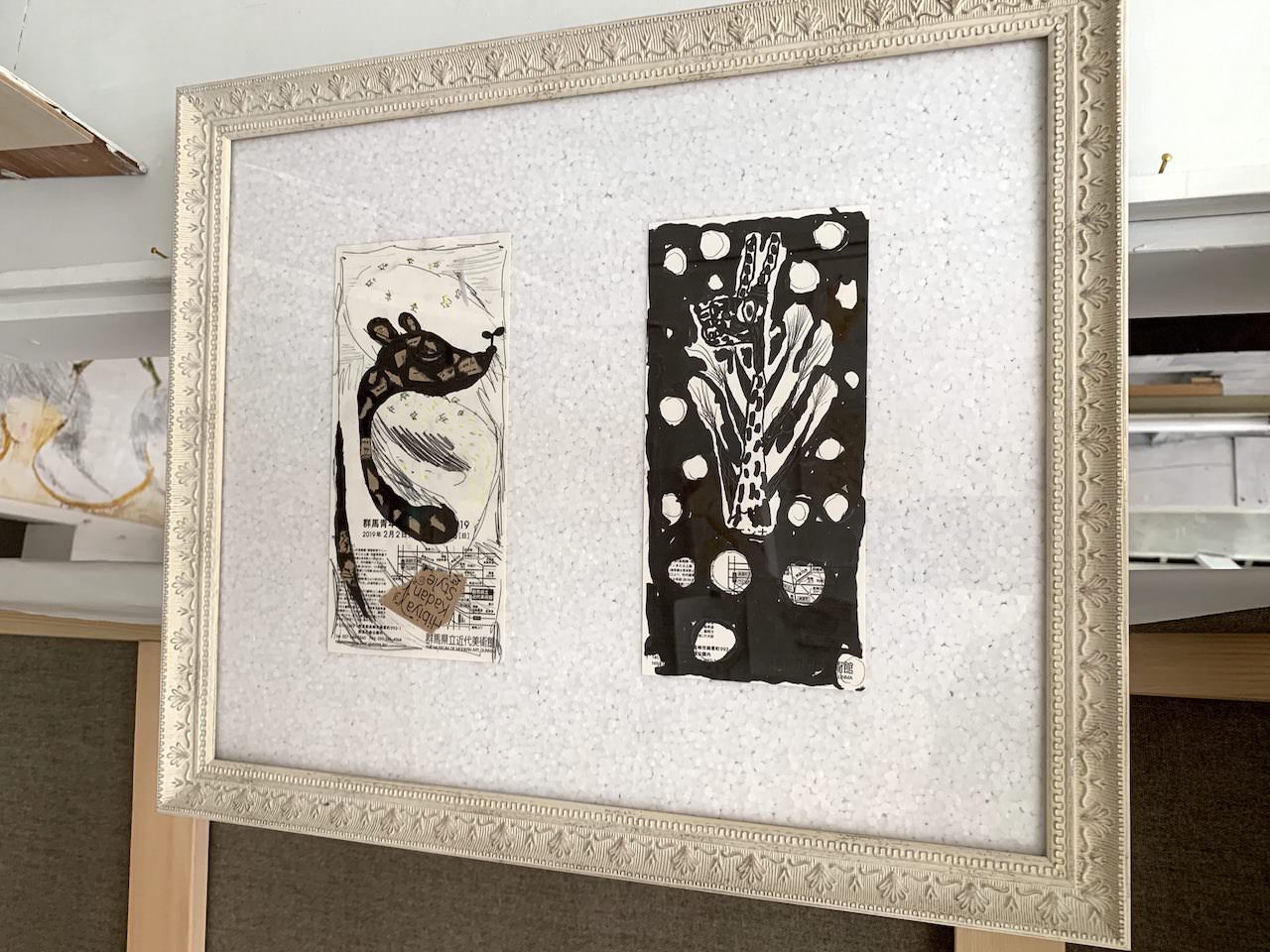 額装された淺井祐介さんとのコラボ作品