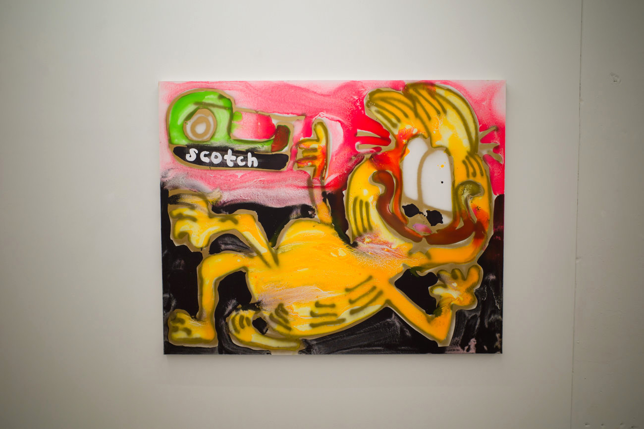 Katherine Bernhardt《Garfield+Scotch tape》