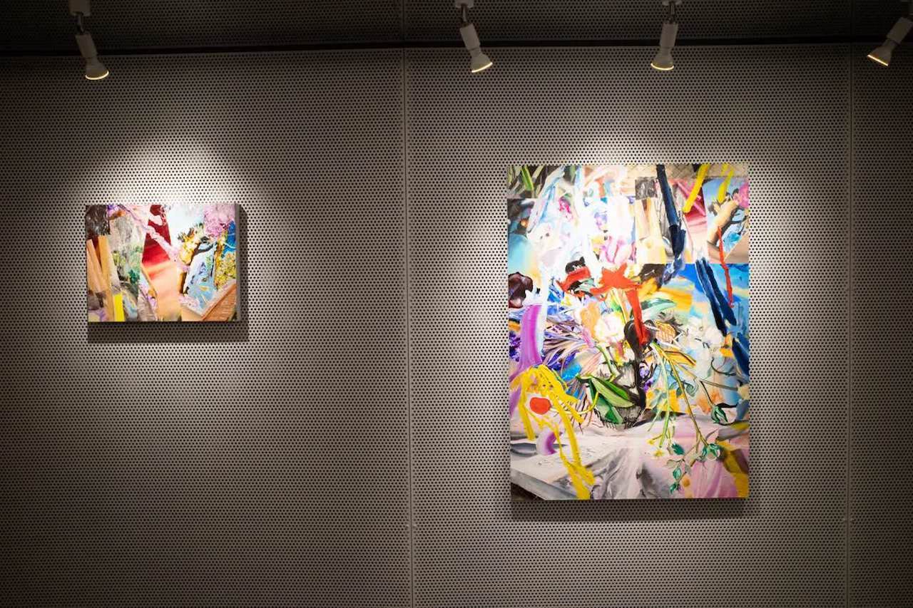 食堂のある2階にはアート作品の展示もありました。作品は中田有美さん。