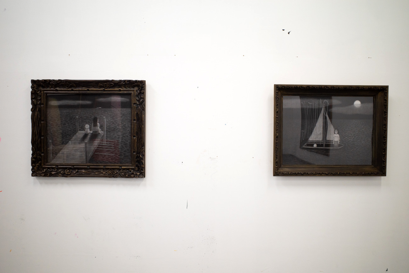 隅で描かれたシリーズも展示