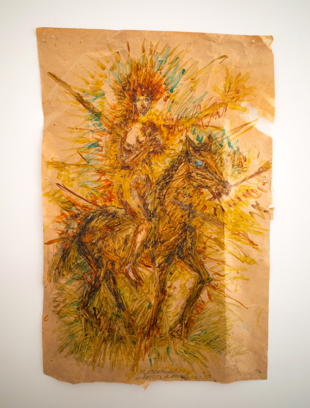 小林正人《画家とモデル Artist and the Model》 2019年 paper, alcohol marker, charcoal 83x52cm