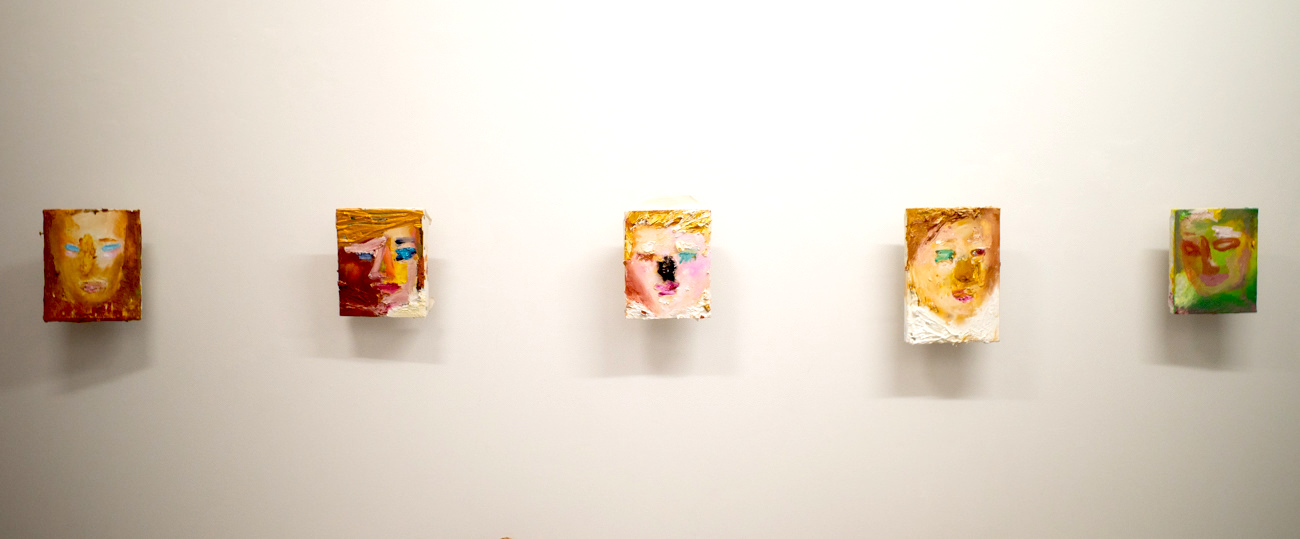 小林正人《この星のモデル#5 7#53 #36 #56 #55A model of this planet》 2018年oil, canvas, wood 21x14.5x3cm