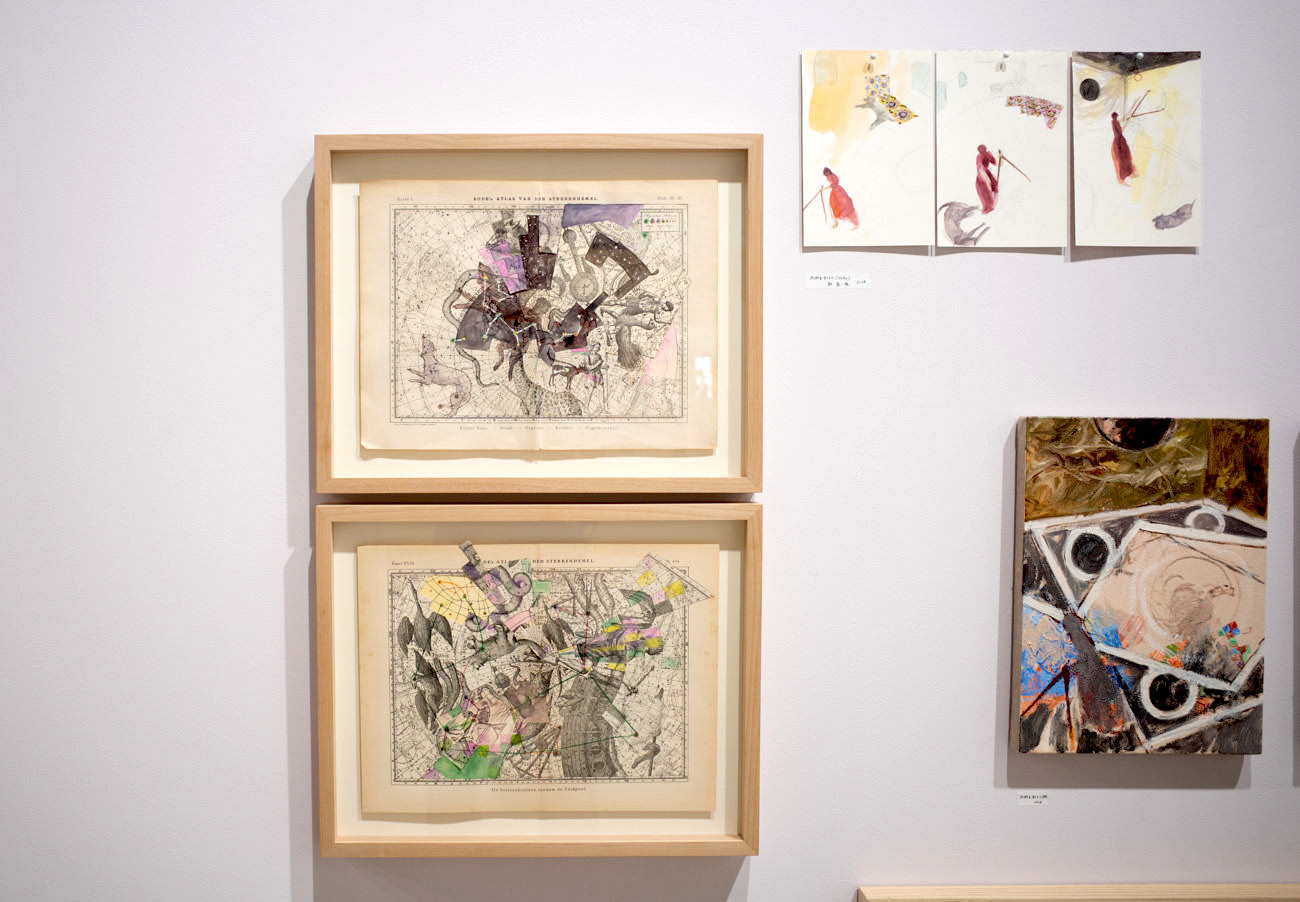 本展は星や星座をテーマに制作された作品が多く並んでいました。
