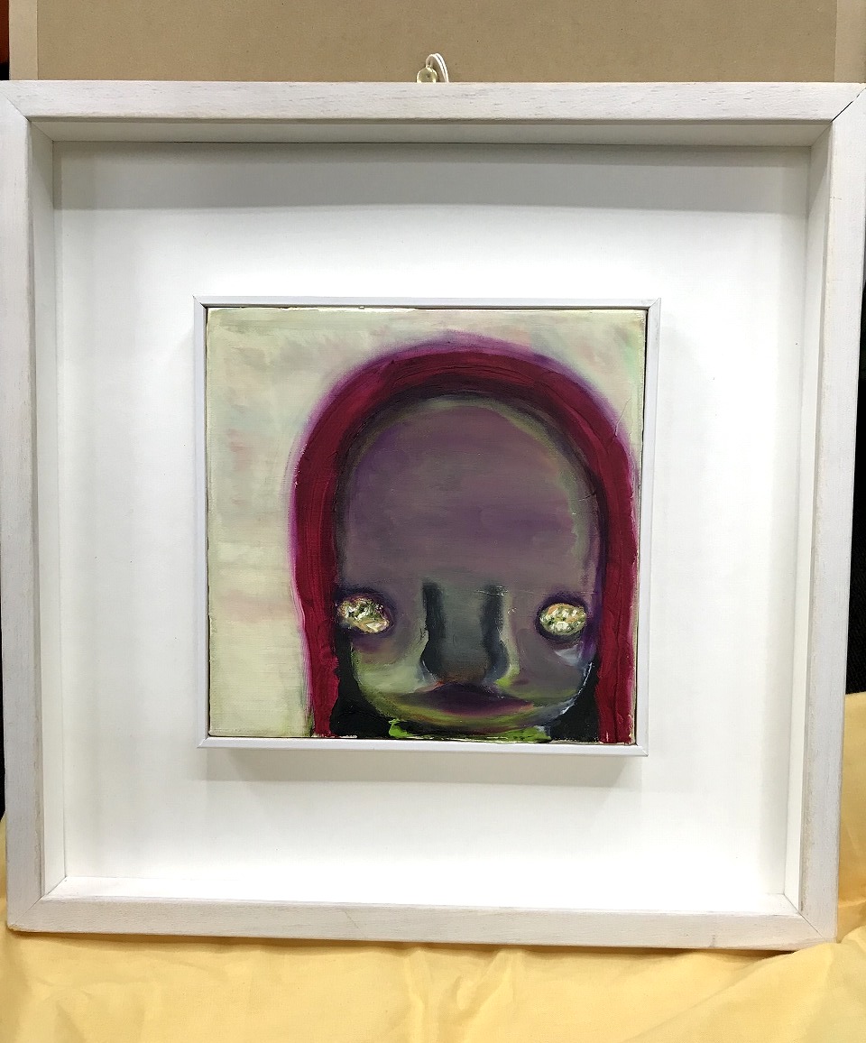 加藤泉《Untitled》2006年 油彩、キャンヴァス 裏にサイン 18.0× 18.0cm (S0) 額装 Estimate（200,000 - 300,000円）落札価格：2,530,000円