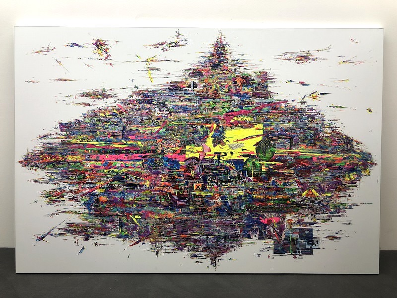 梅沢和木《ラヴォス》2009年 アルミ合板パネルに画像を出力、アクリル、鉛筆、色鉛筆、ペン、ラメ、クレヨンなど 裏にサイン、130.0×194.0cm ※2009年トーキョーワンダーウォール賞受賞作品 Estimate（600,000 - 900,…