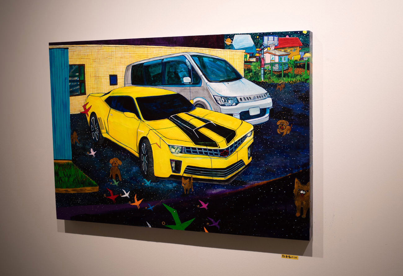 車を中心とした日常の風景画