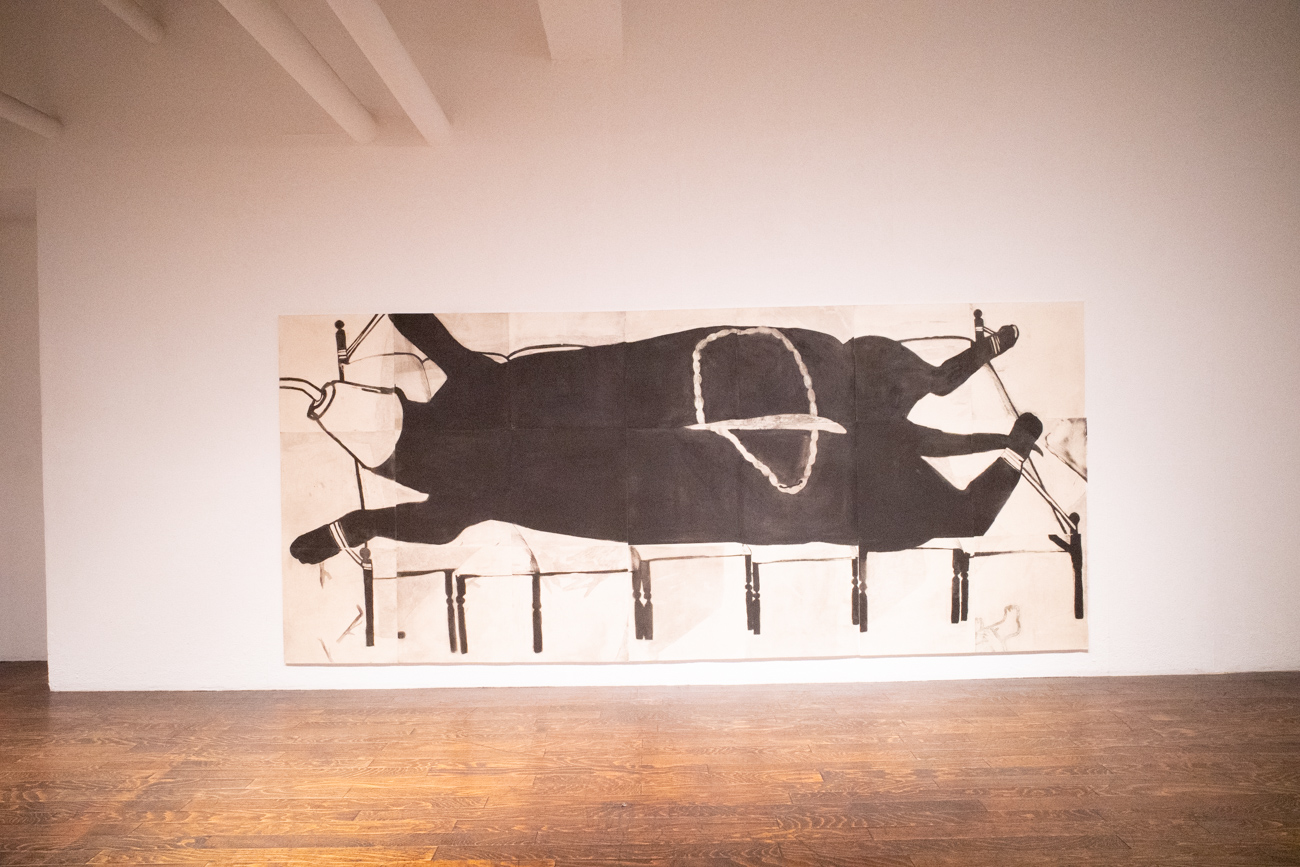 村上早《いぬがたのきず32》2019年 150×350cm