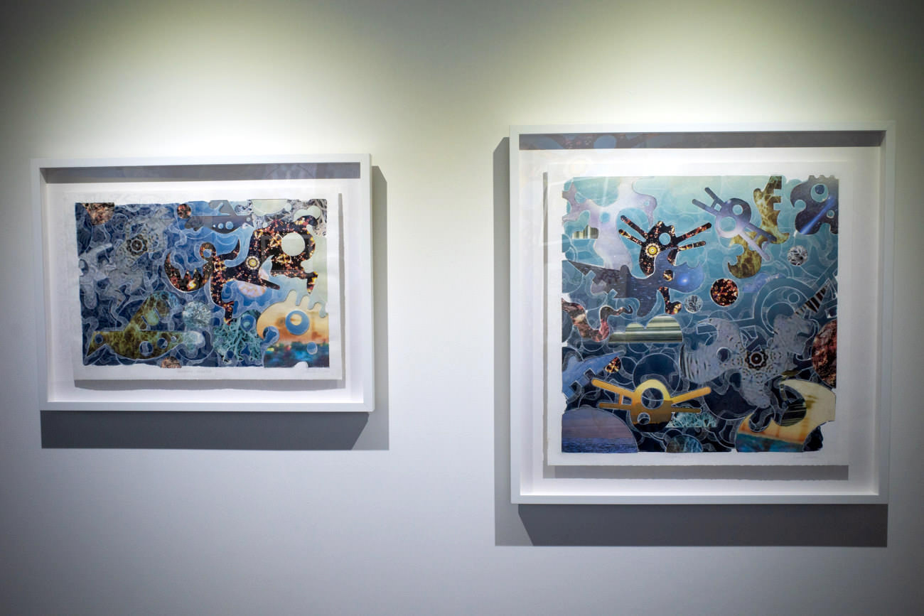 左：植田爽介《imagine -HUNTER-》2015年 右：植田爽介《imagine -FLY-》2016年
