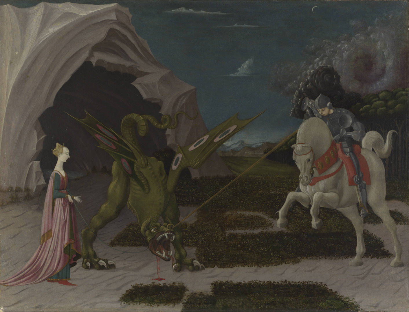 ??オロ・ウッチェロ 《聖ゲオルギウスと竜》 1470年頃 油彩・カンヴァス 55.6×74.2cm ©The National Gallery, London. Bought with a special grant and contributi…