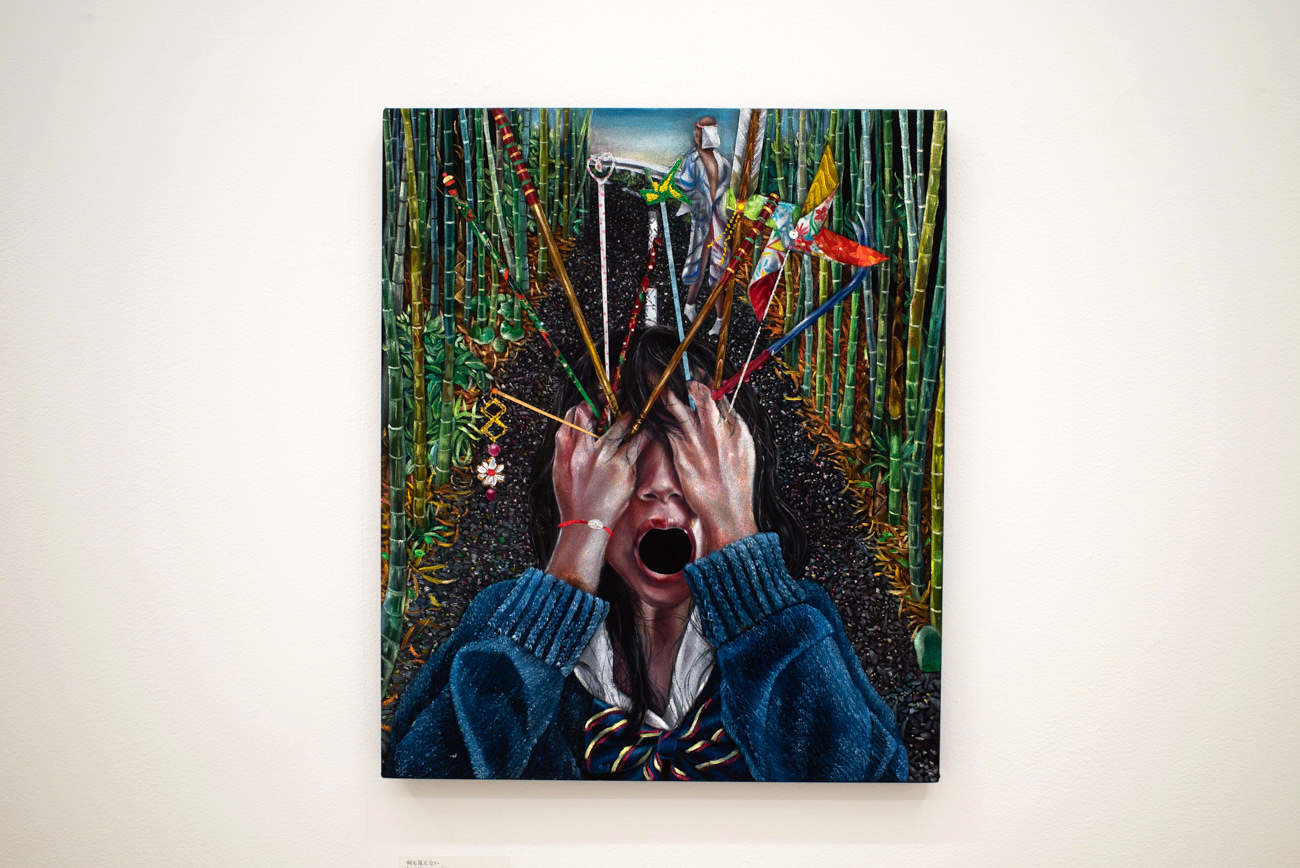 谷原菜摘子《何も見えない》 45.6cm×38.3cm 2019年