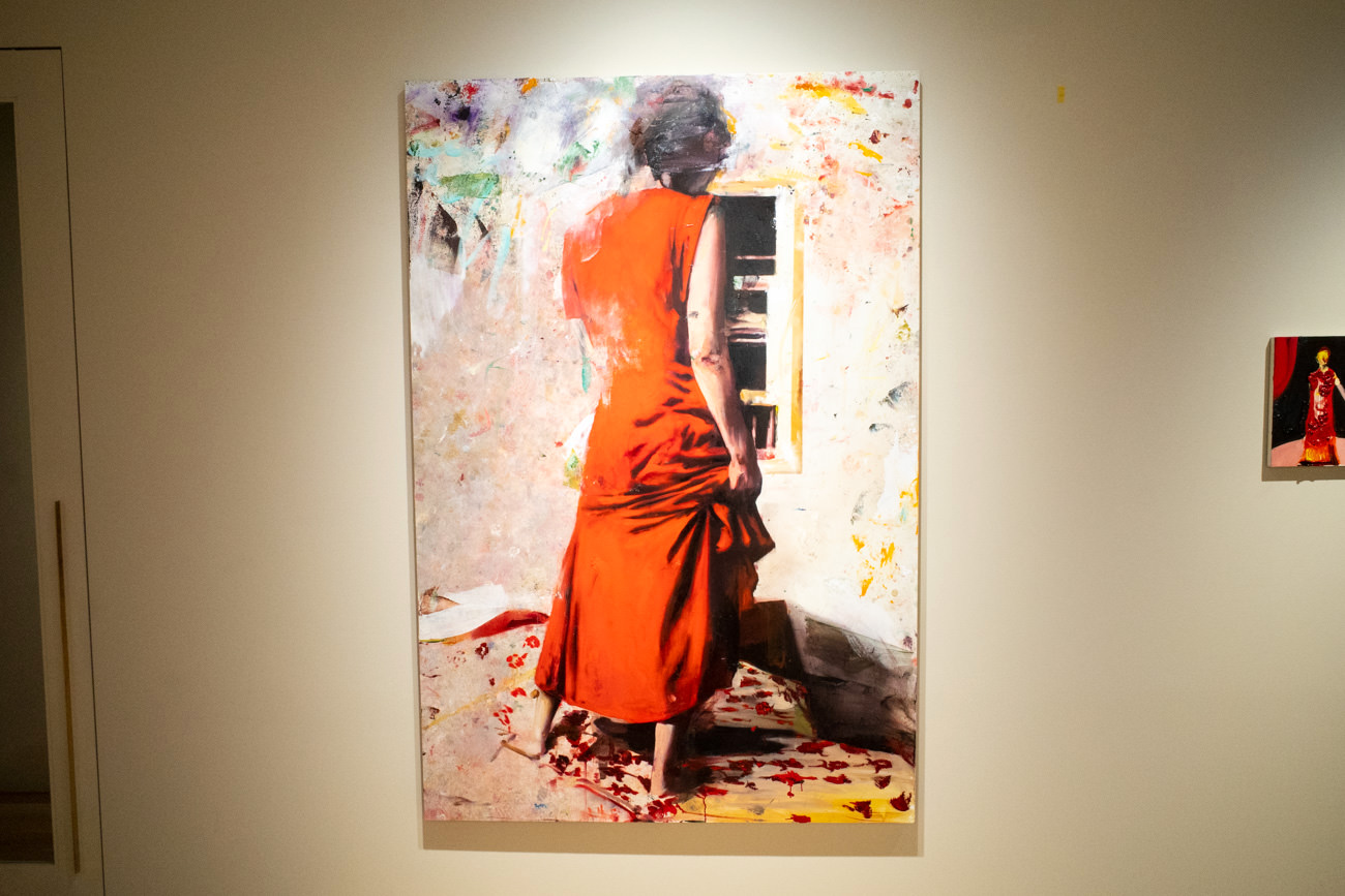 井田幸昌《Red dress》Oil on canvas 2019年 194.0×130.3cm @415