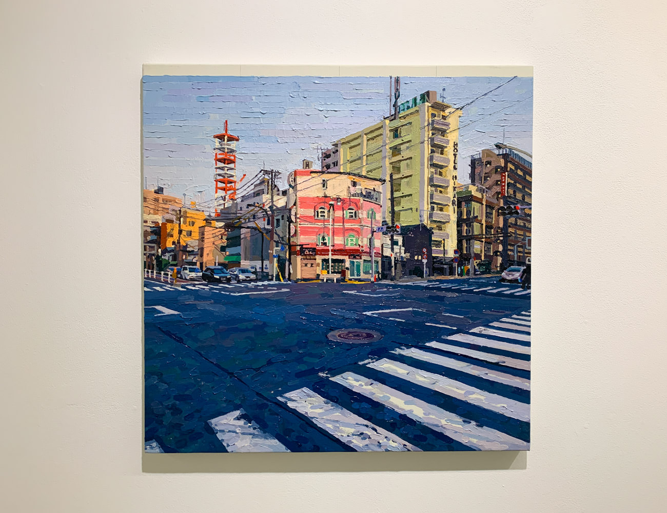 富田直樹《 Tokyo (Namidabashi)》2019年 キャンバスに油彩 60.6x60.6x2cm