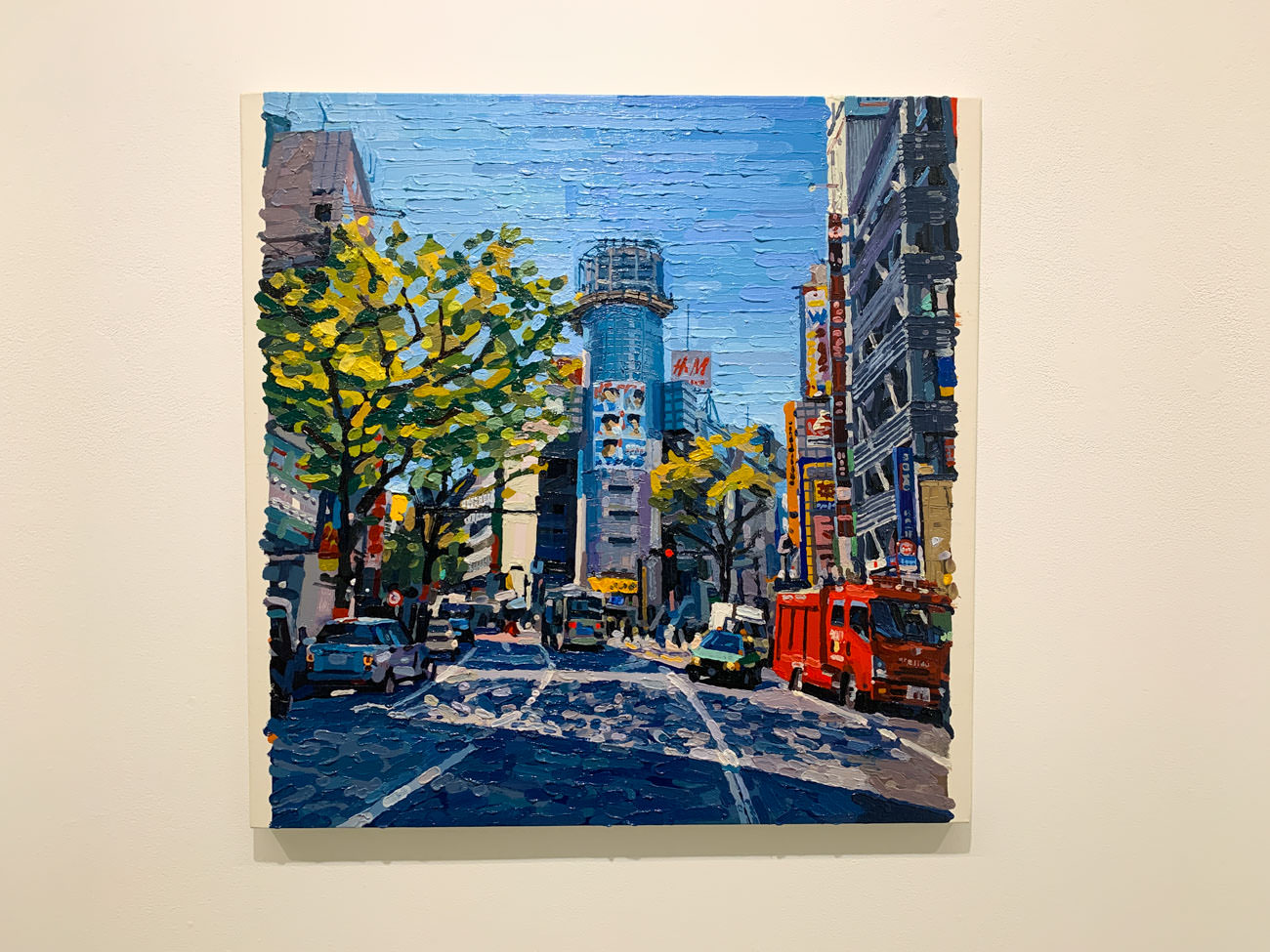 富田直樹《Tokyo(Shibuya)》2019年 キャンバスに油彩 60.6x60.6x2cm @39.6