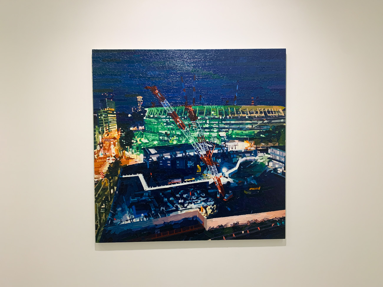 富田直樹《Tokyo (National Stadium)》2019年 キャンバスに油彩 91x91x2cm