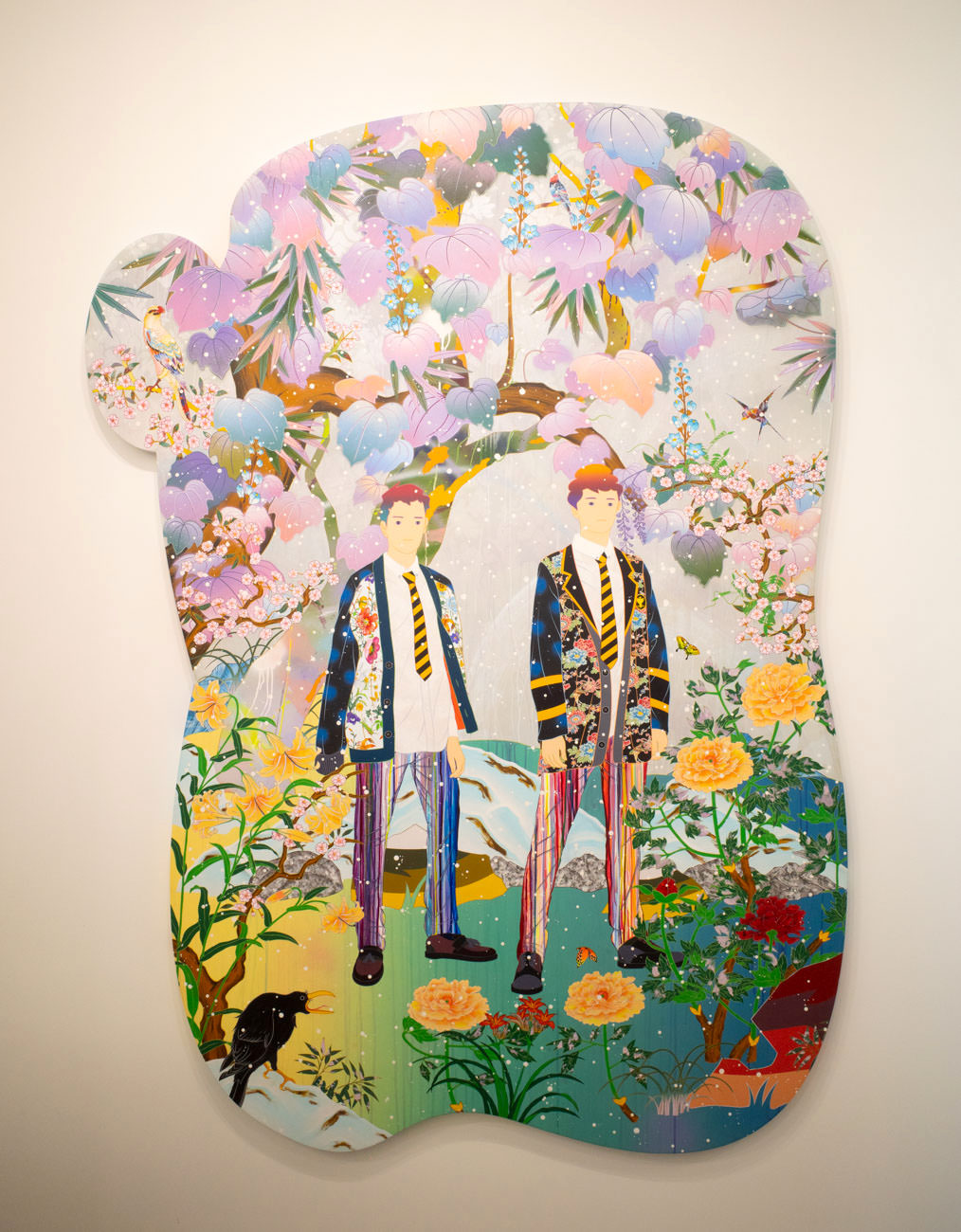 松山智一《Put Off Behind The Mask》 Acrylic and mixed media on canvas 2019年 254.0 x 185.4 cm