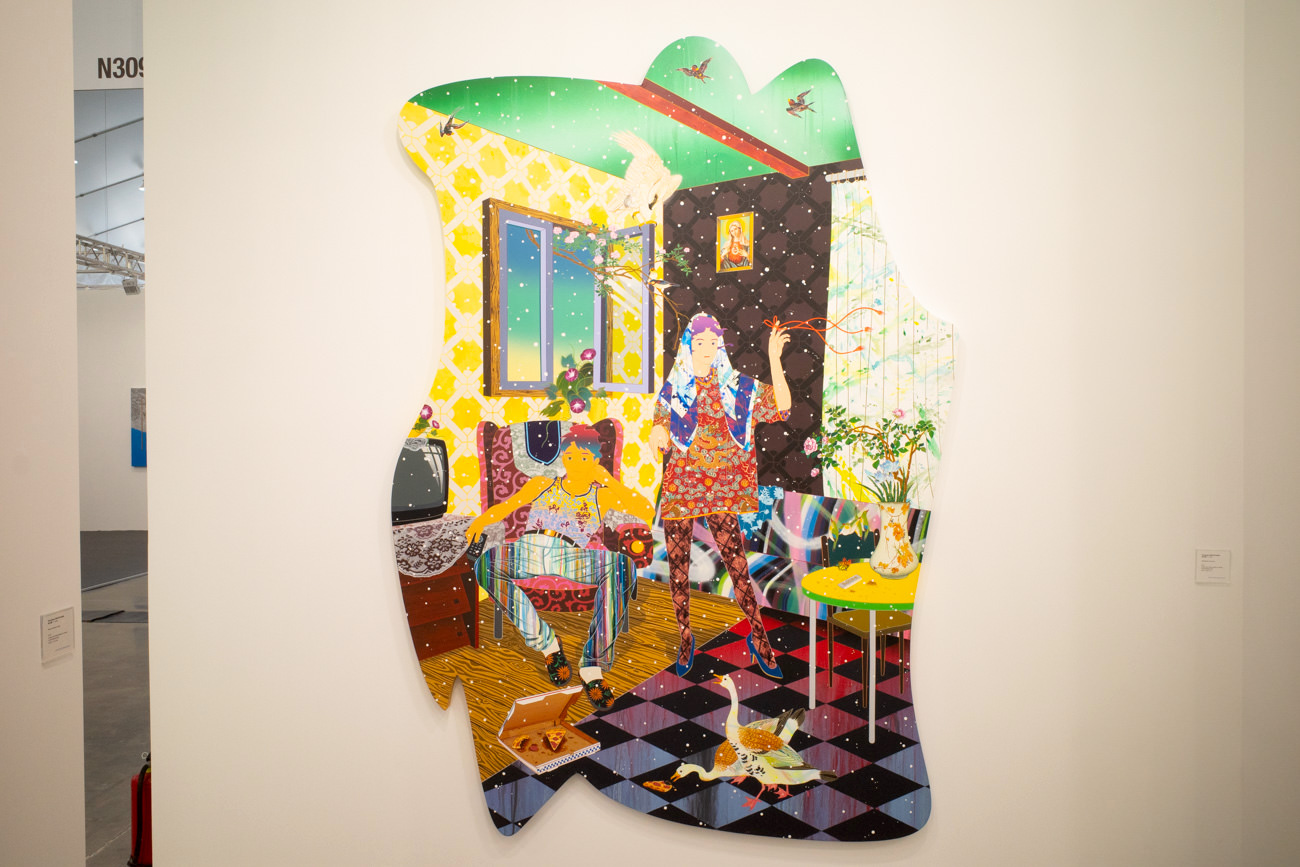 松山智一《Wanderlust Innocence》 Acrylic and mixed media on canvas 2019年 261.6x185.4cm