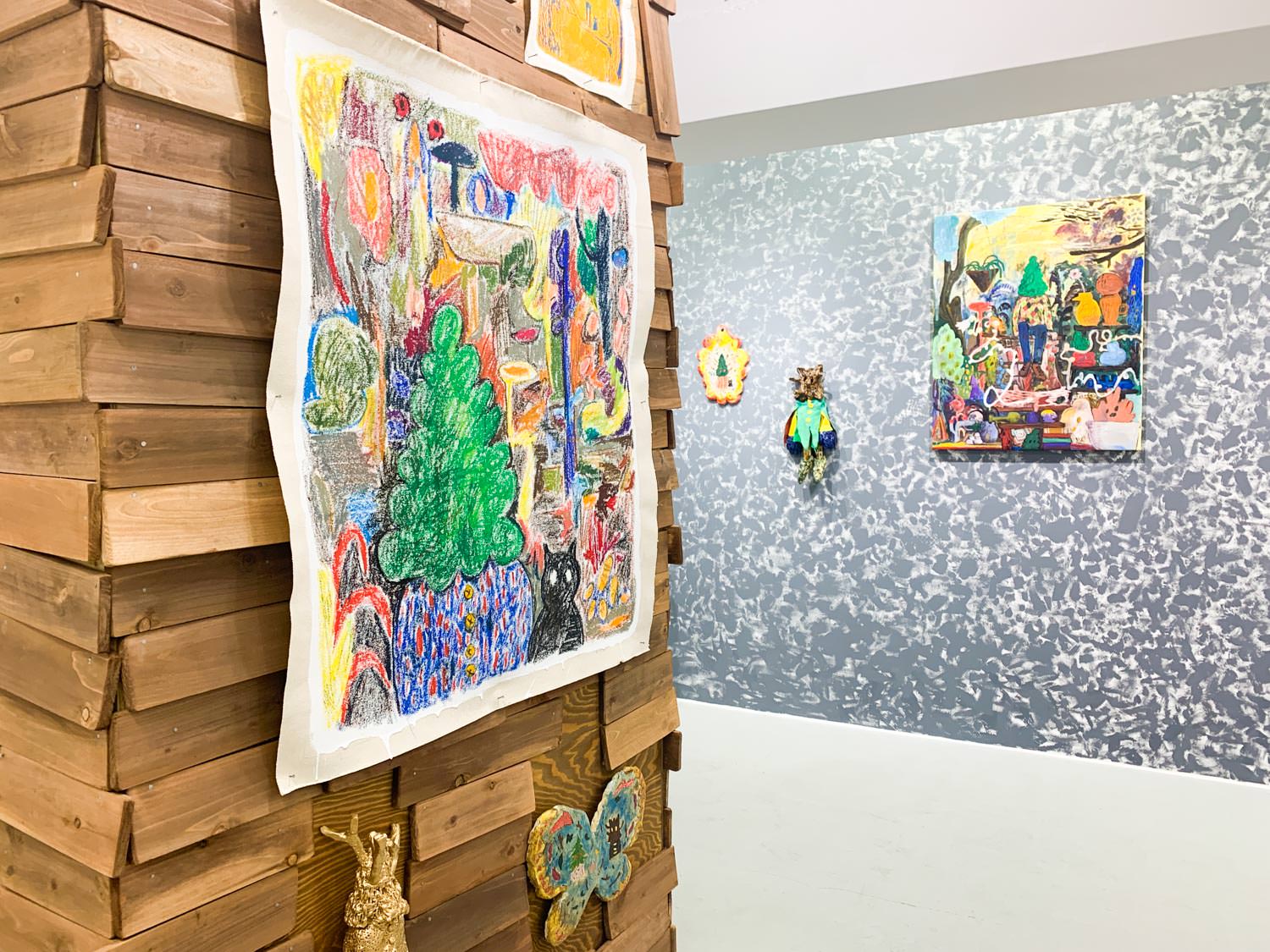 平子雄一≪Bark 21 2019≫ Oil pastel on canvas 410x340mm