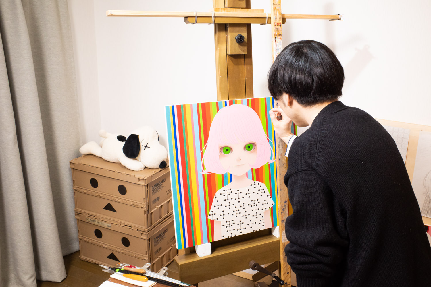 実際に描くときのイメージカット ※出演:山田航平さん