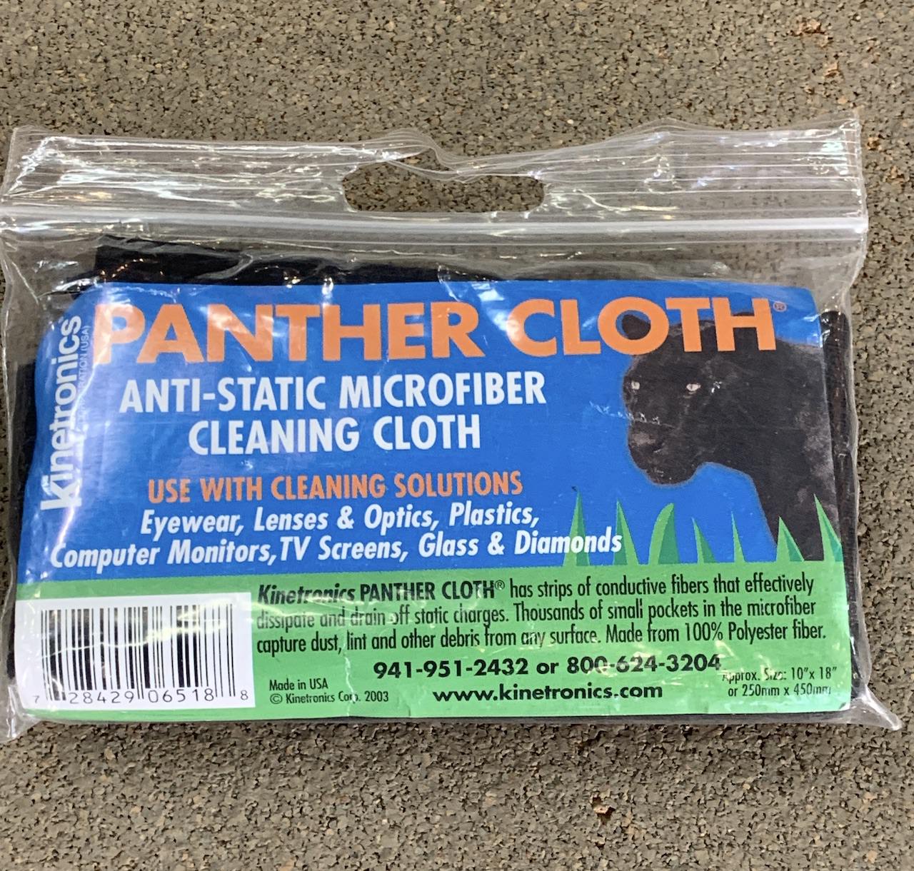 Anti-Static Panther Cloth .95 – .00 A Static and Dust Control Product For WET use with Solvents and Cleaners!