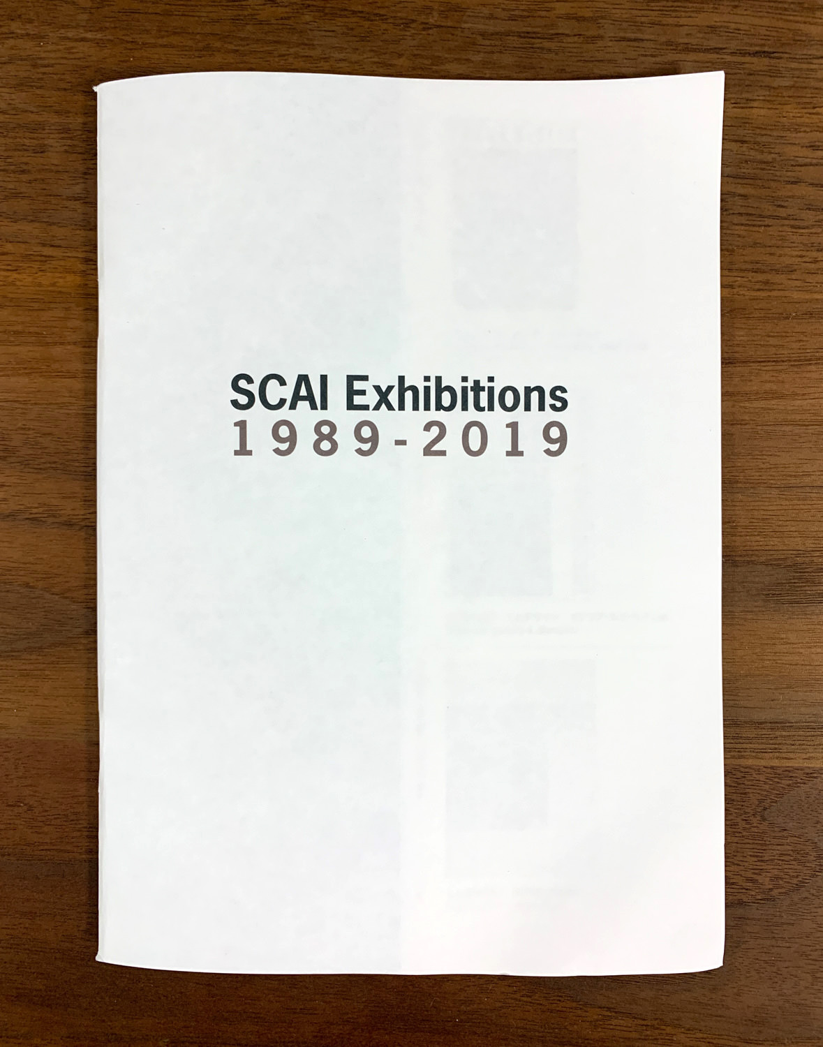 SCAI Exhibitions 1989-2019