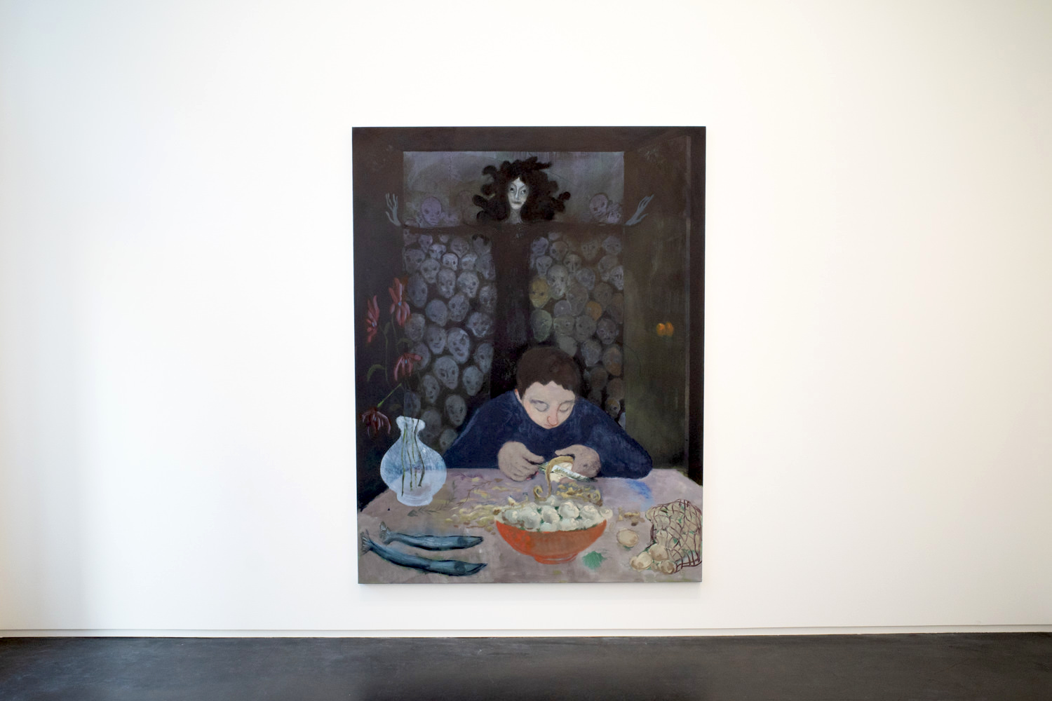 Sanya Kantarovsky ≪Woe to Wit Ⅱ≫2019年 Oul and Watercolor on canvas