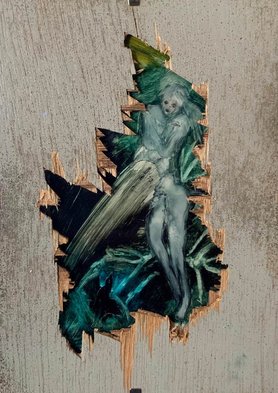 庄司朝美《broken walls - 19.7.1》 油彩、アクリル板、木 2019 Courtesy of gallery21yo-j