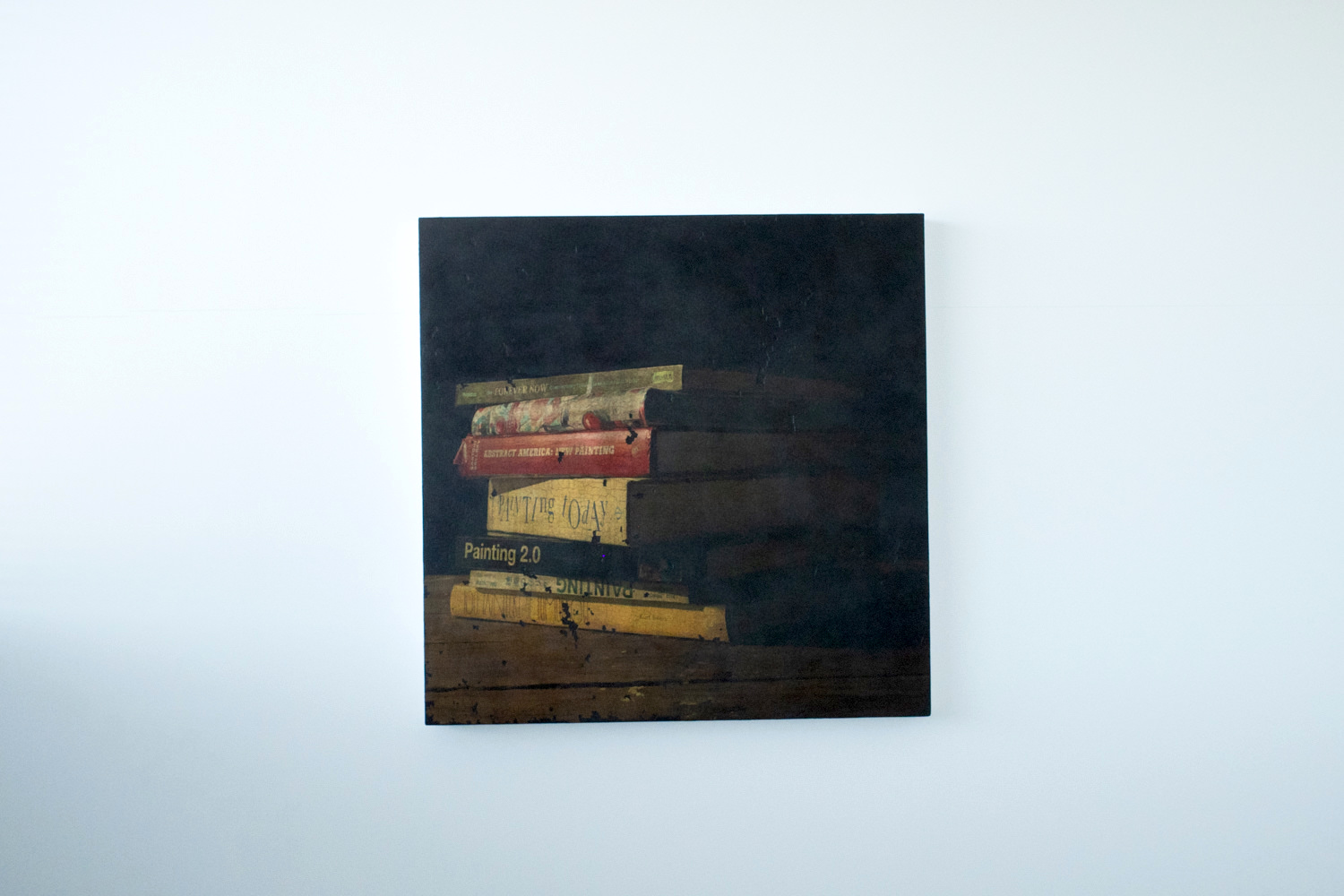 多田圭佑《残欠の絵画 #40》木製パネル 油彩、アクリル 65.5×65.5×5.4cm 2018年