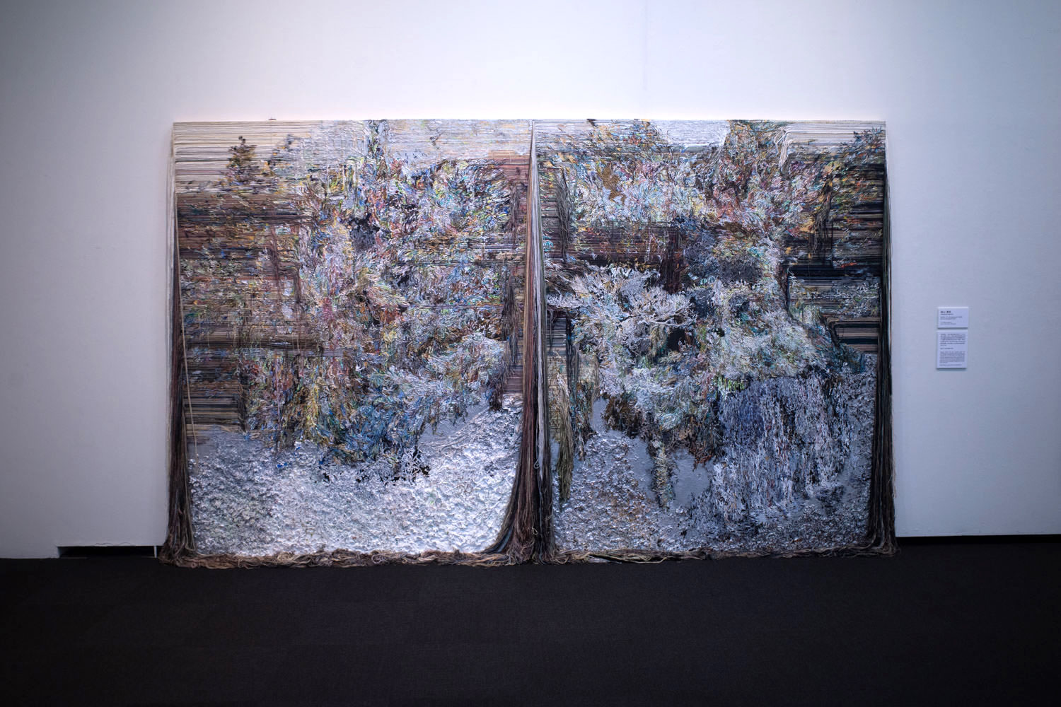 Natsuki Takayama, "World of entanglement 2020," acrylic, oil, thread, wood panel