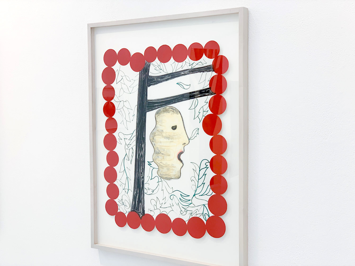 O JUN《飛び立つ鳩に驚く私》2015年 銅版画、リトグラフ