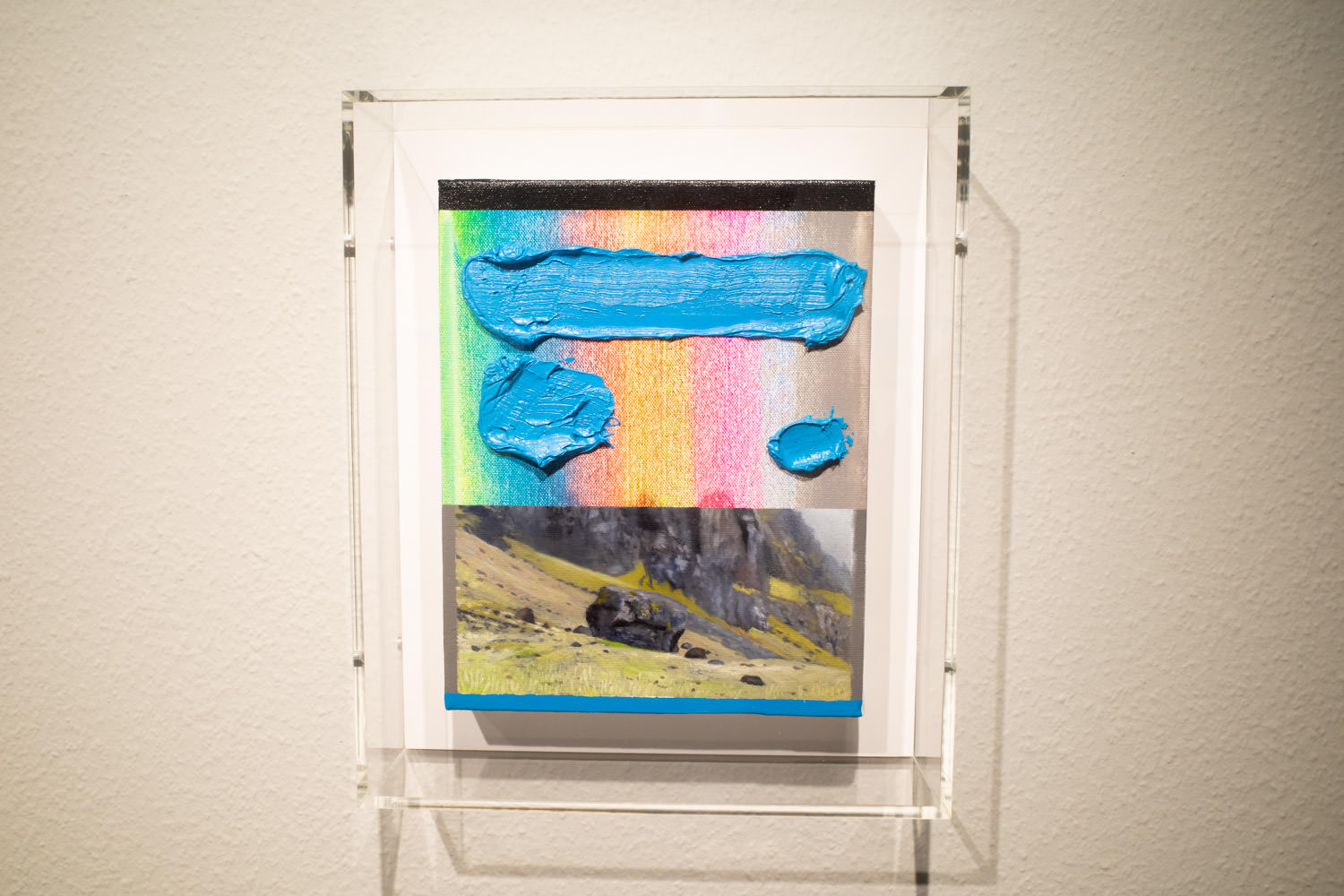 猪瀬直哉《Dream scape - Rock -》2020年 Acrylic, Oil on Canvas 25.5x20.4cm (Framed 31.4 x26.3cm)