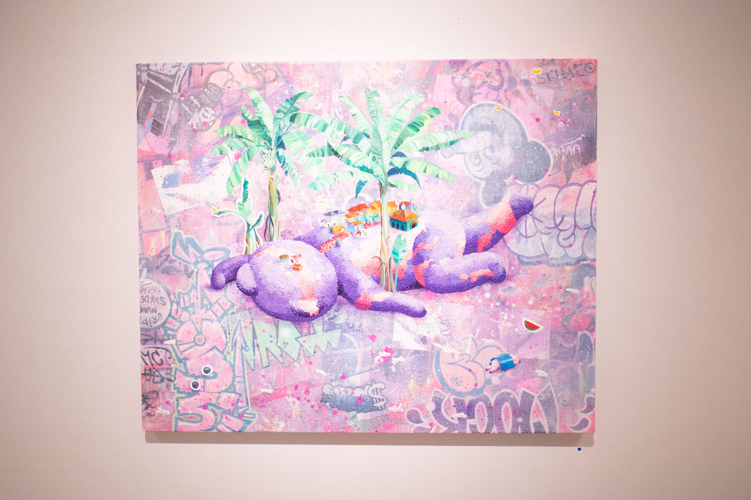 江口綾音《Tropical Town》2019年 oil on canvas 53x65.3cm