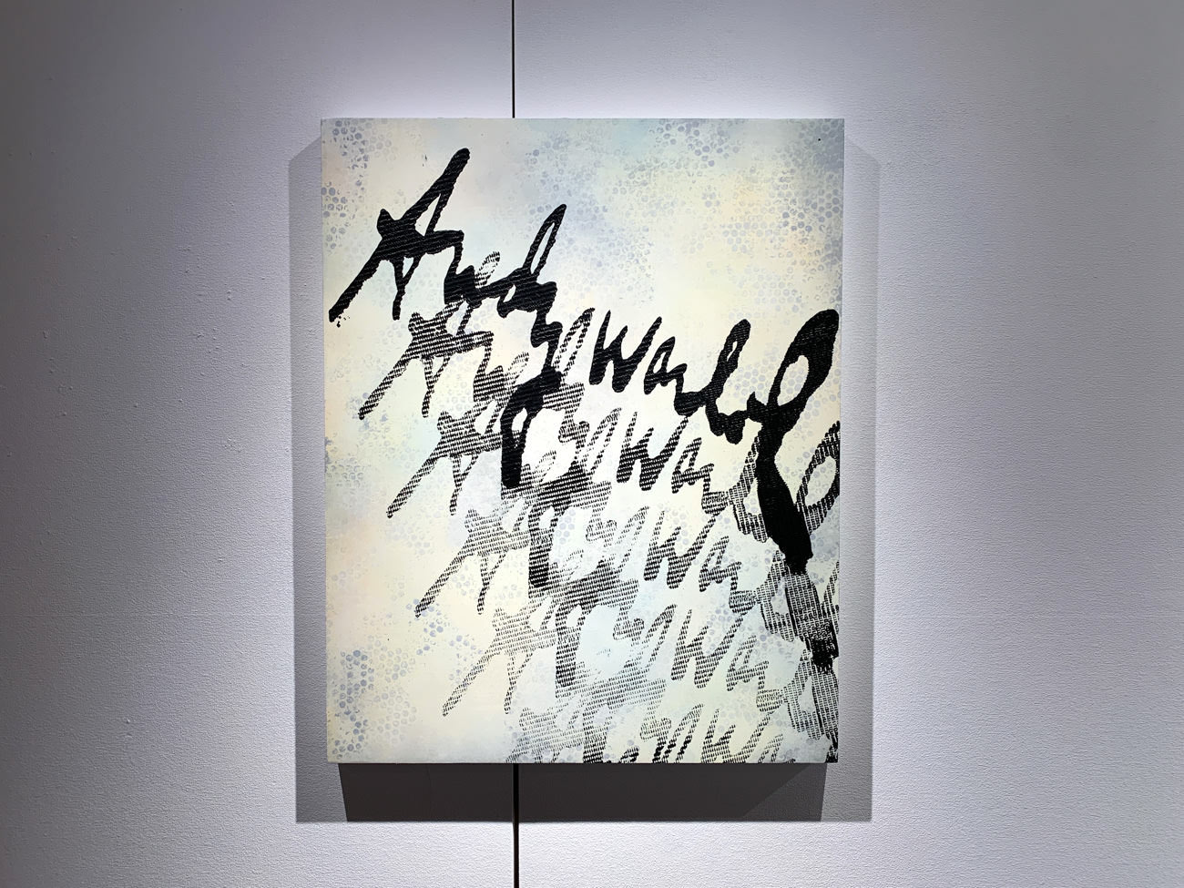 山本捷平《reiterate-signature Aw》 2020 acrylic on linen, panel. 91×72.7×4.5cm