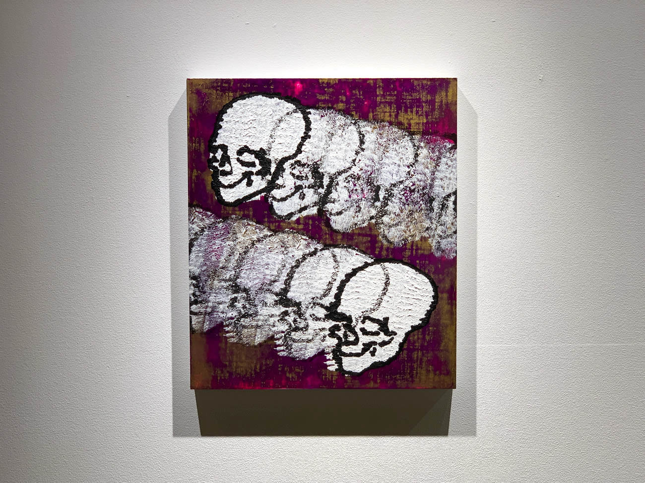 山本捷平《reiterate-skull purple》 2020 acrylic on linen, panel. 53×45.5x4cm