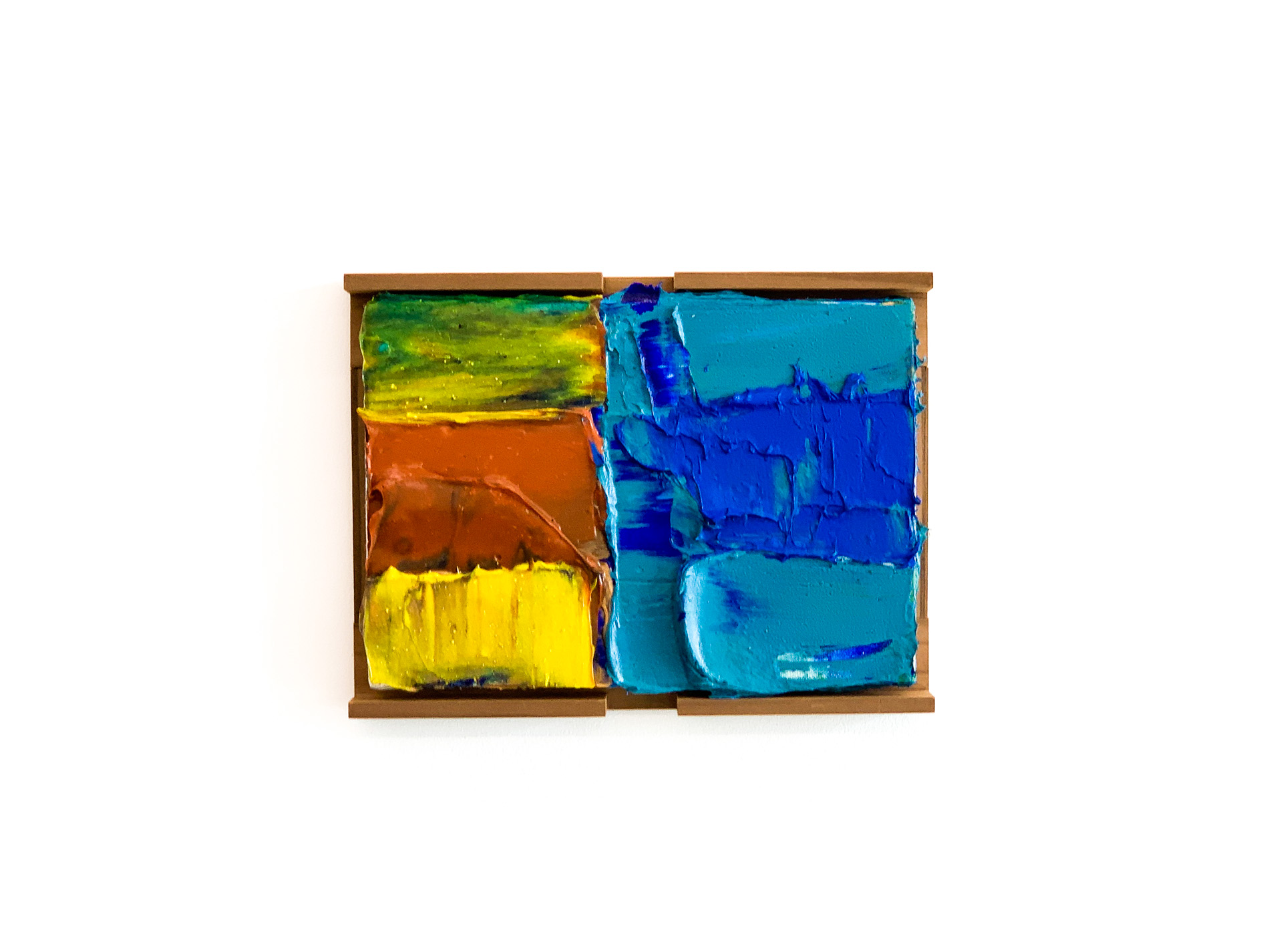 岡﨑乾二郎《カンビアの/Kamby Bolongo mean River meant Freedom》 2018 Acrylic on canvas 18.3x24.4x3.7cm