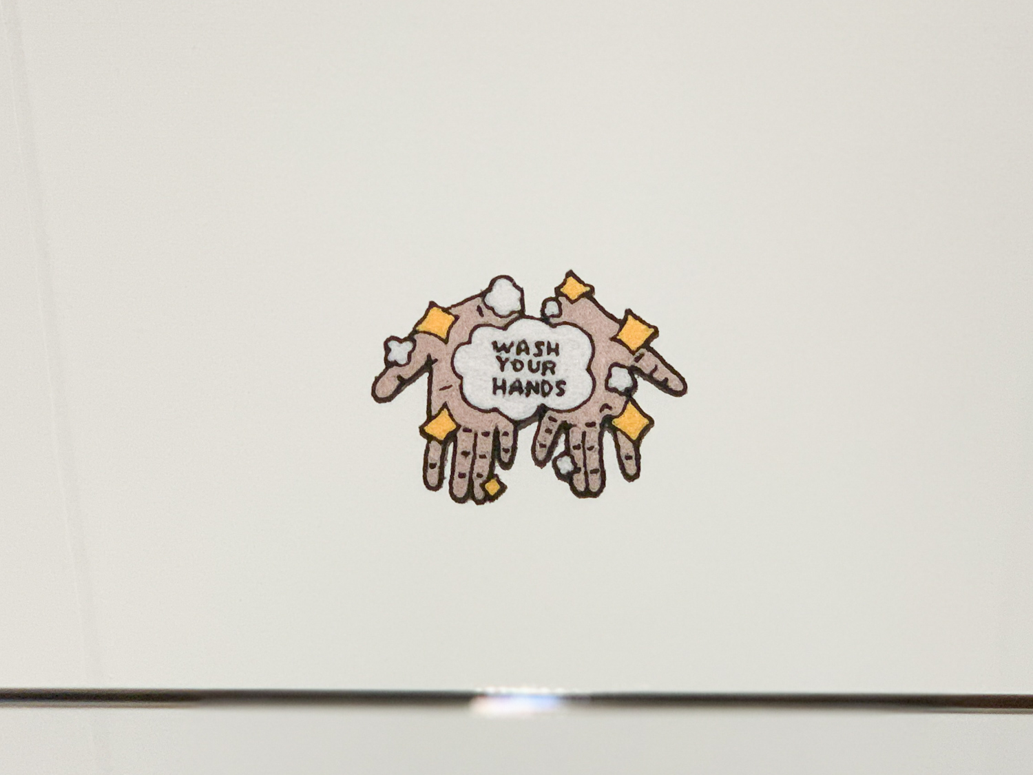 青山悟《Wash Your Hands Patch》2020年 〜制作日:2020年4月21日 手洗いは大事です。ピコ太郎や嵐の動画も最高でしたね。〜Everyday Art Marketより引用