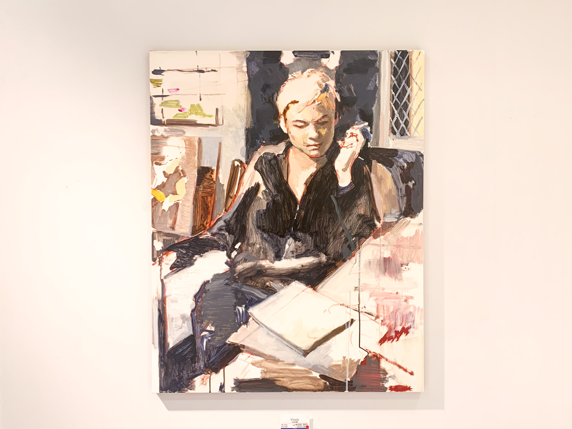 長島伊織《Think》2020 910×727mm Oil on board