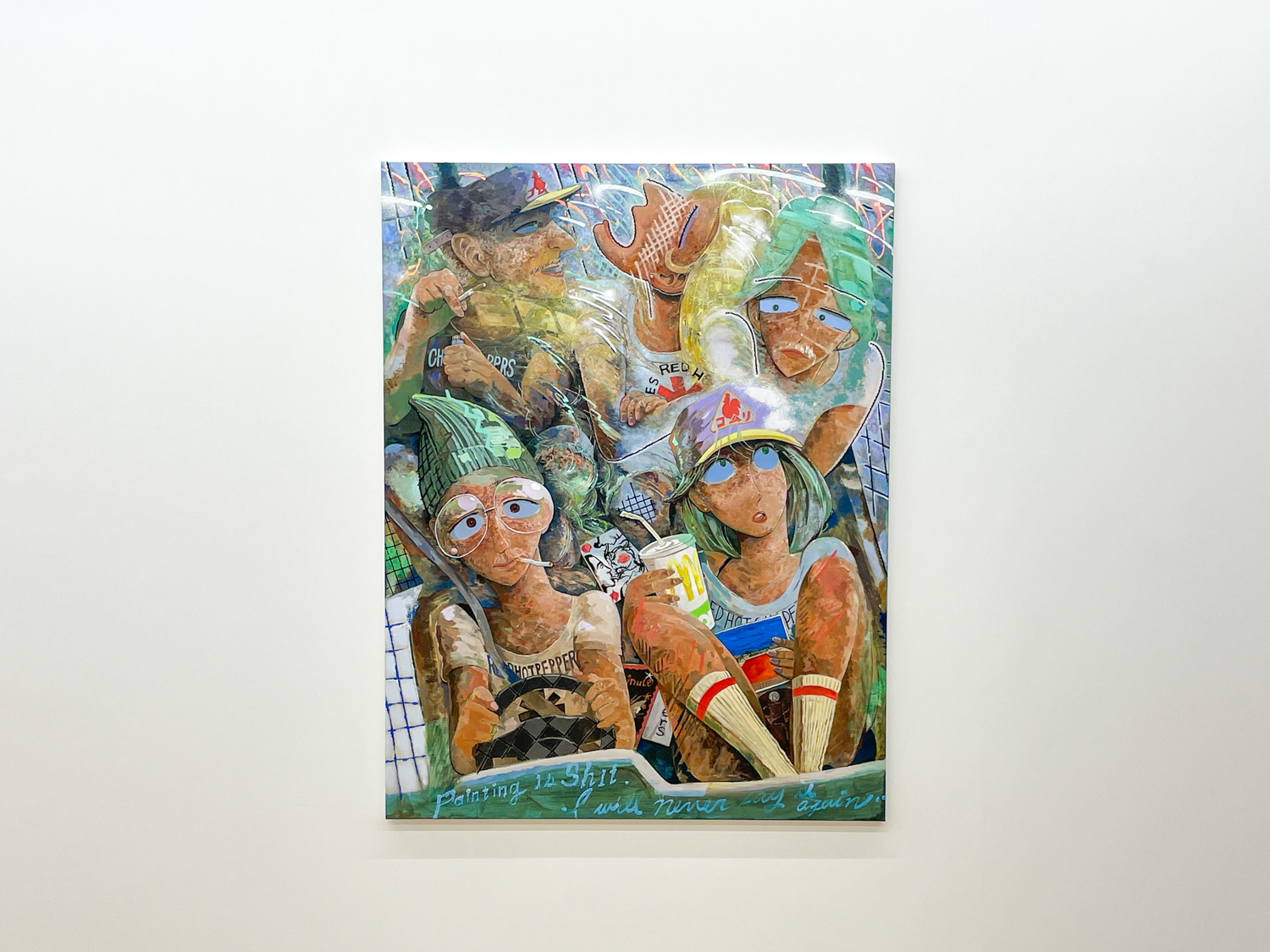 榎本耕一《NIGHT DRIVE 日常は続く！愚かに！》2020年 Oil on canvas