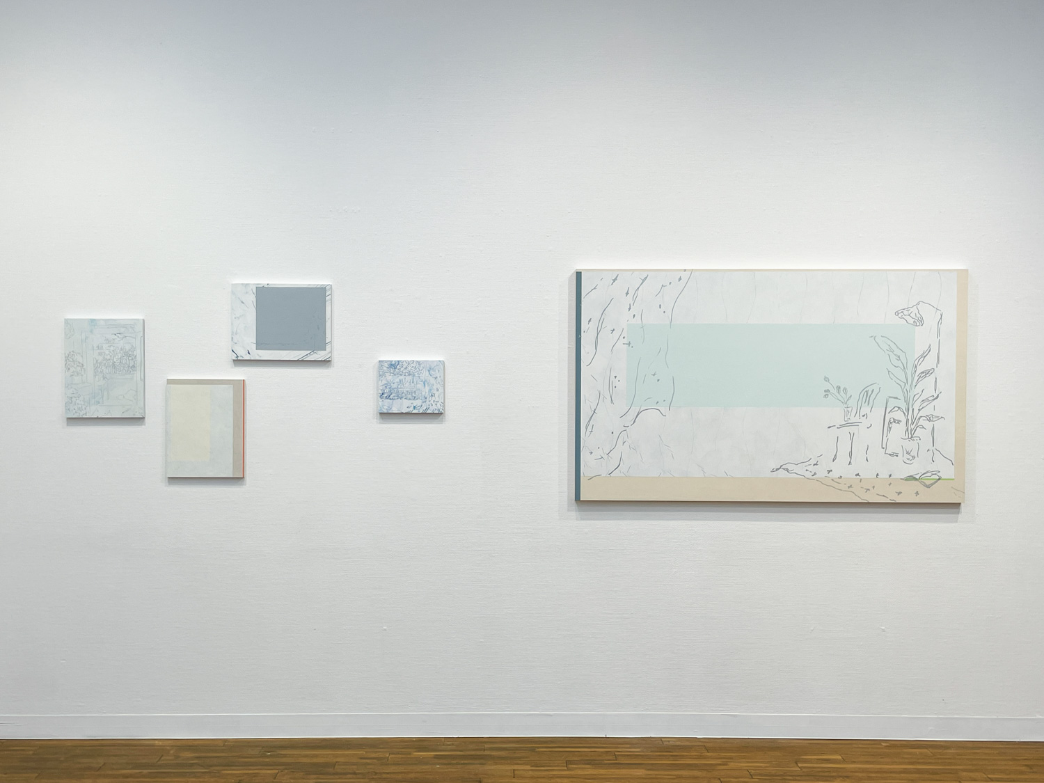 展示風景〜右;御村紗也《whisper》2020年 acrylic and mixed technique on panel