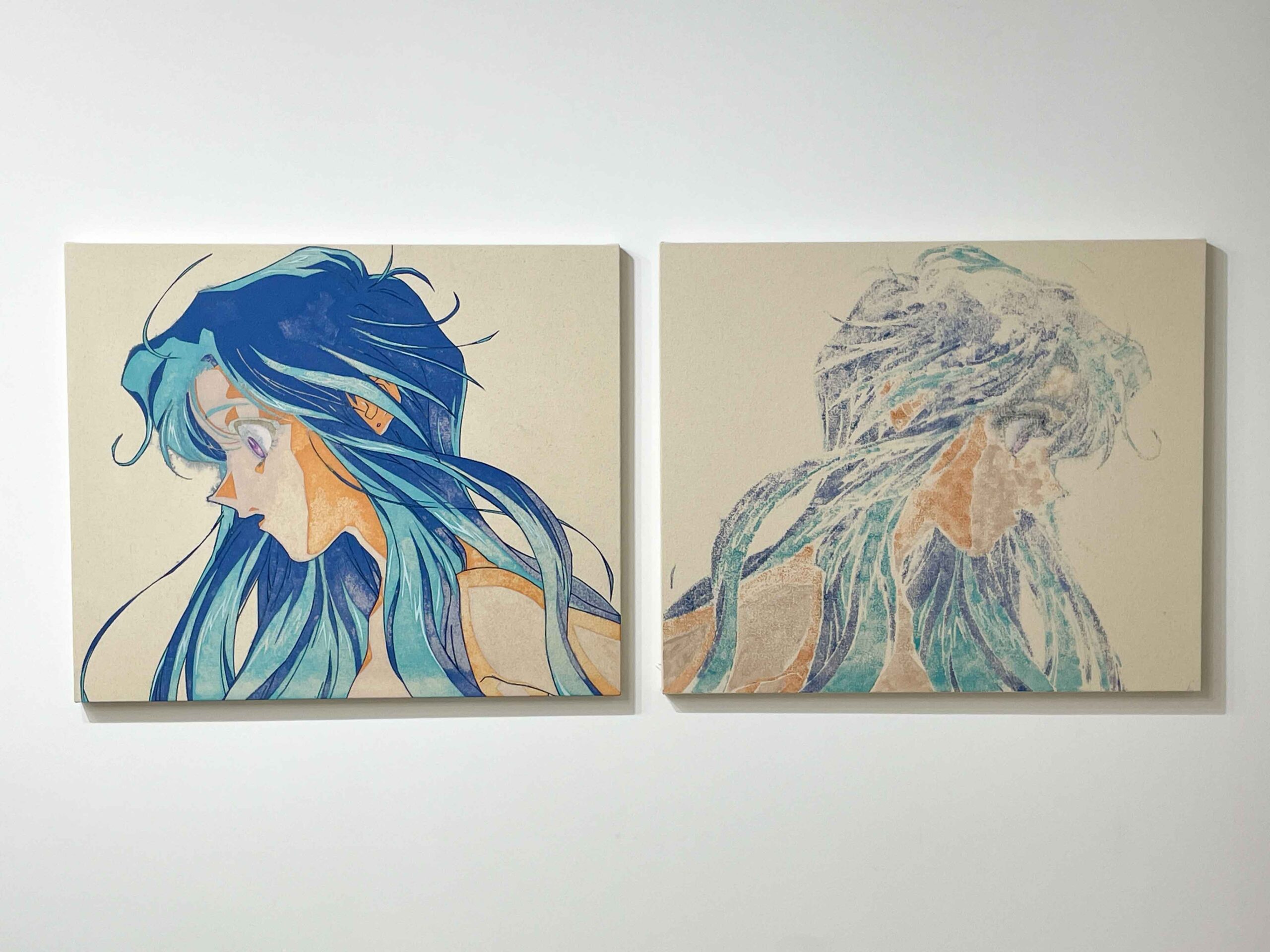 藍嘉比沙耶《20210221》Acrylic on Cotton ※2点組